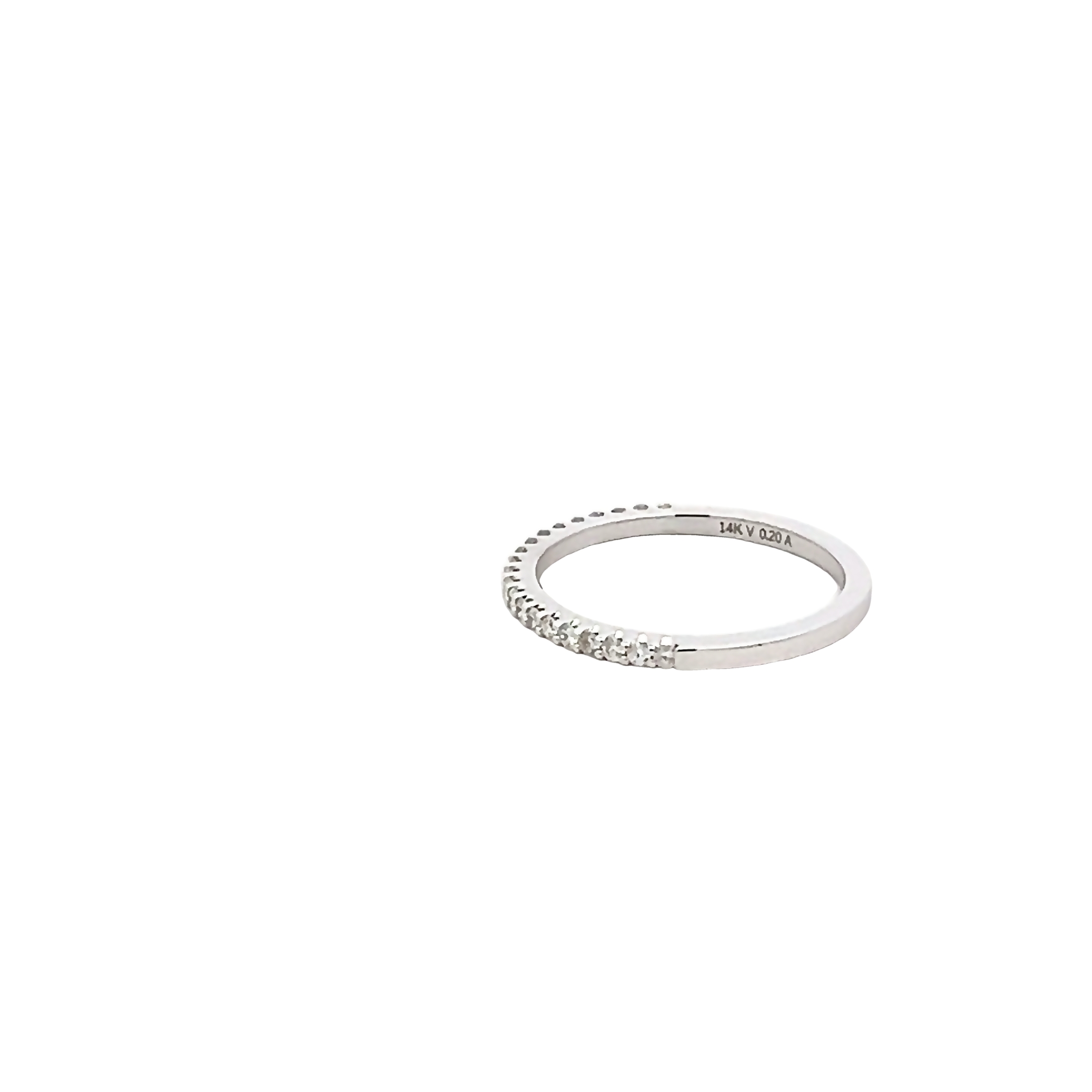 14k White Gold Diamond Wedding Band