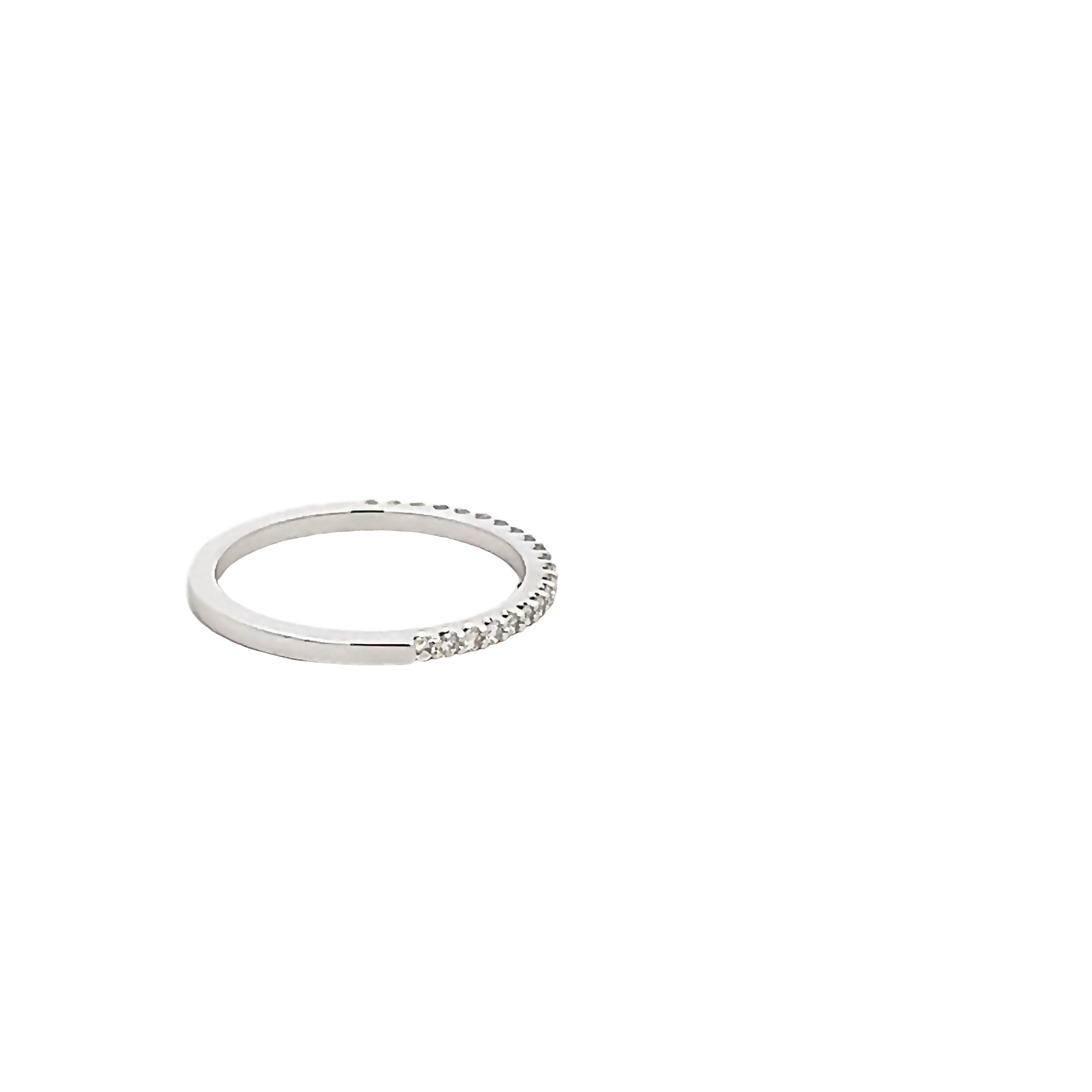 14k White Gold Diamond Wedding Band