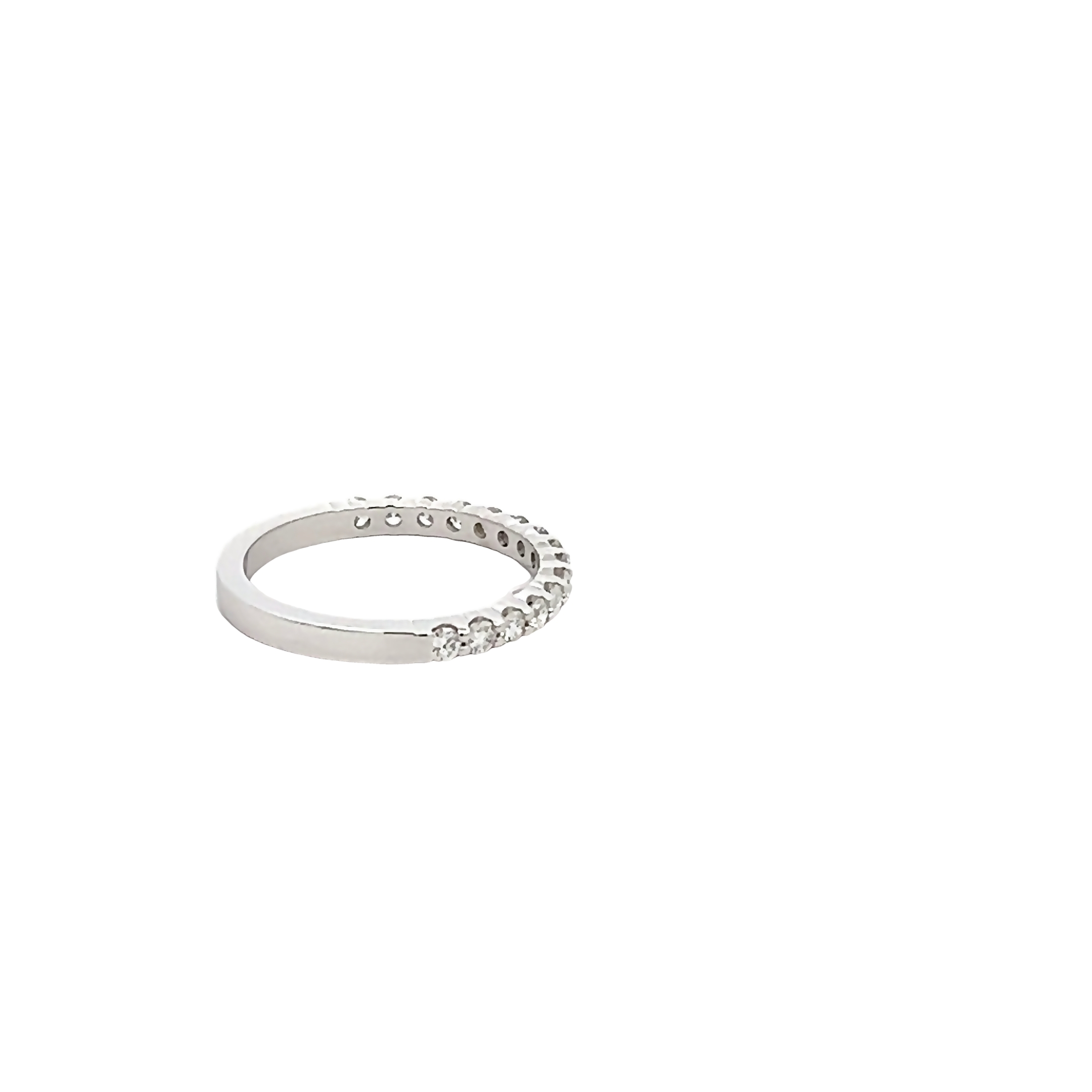 14k White Gold Diamond Wedding Band