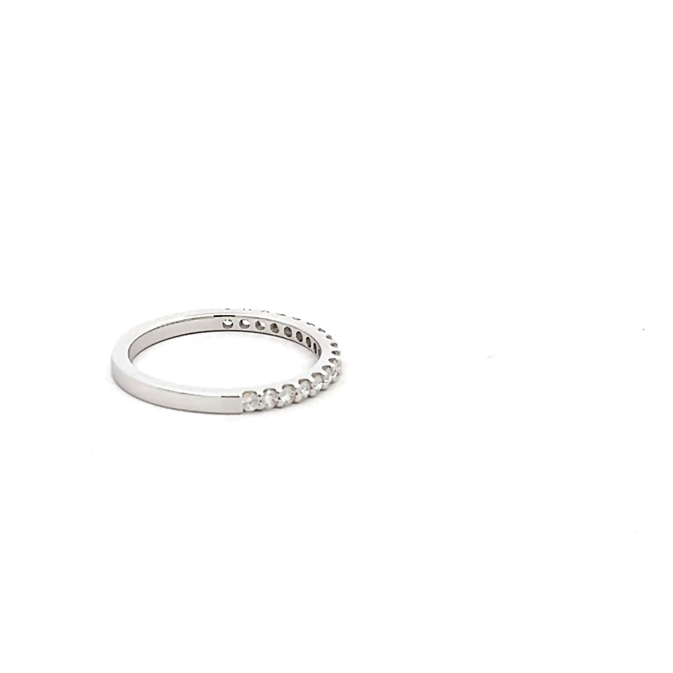 14k White Gold Diamond Wedding Band