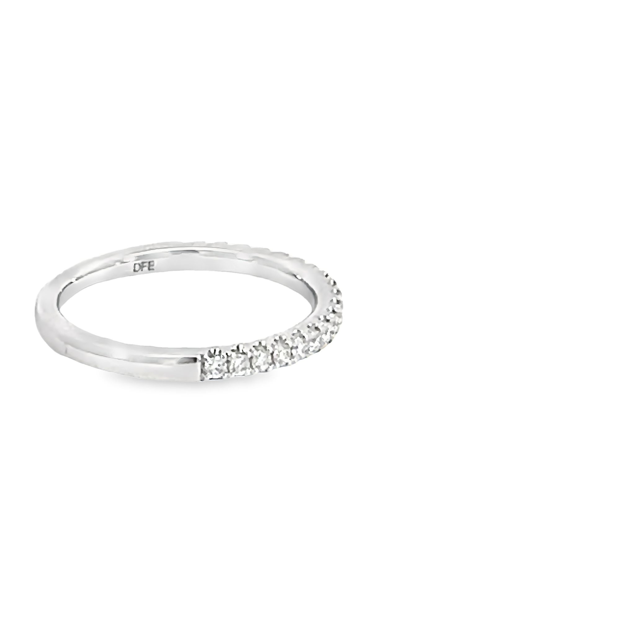 14k White Gold Individual Prong Diamond Wedding Band