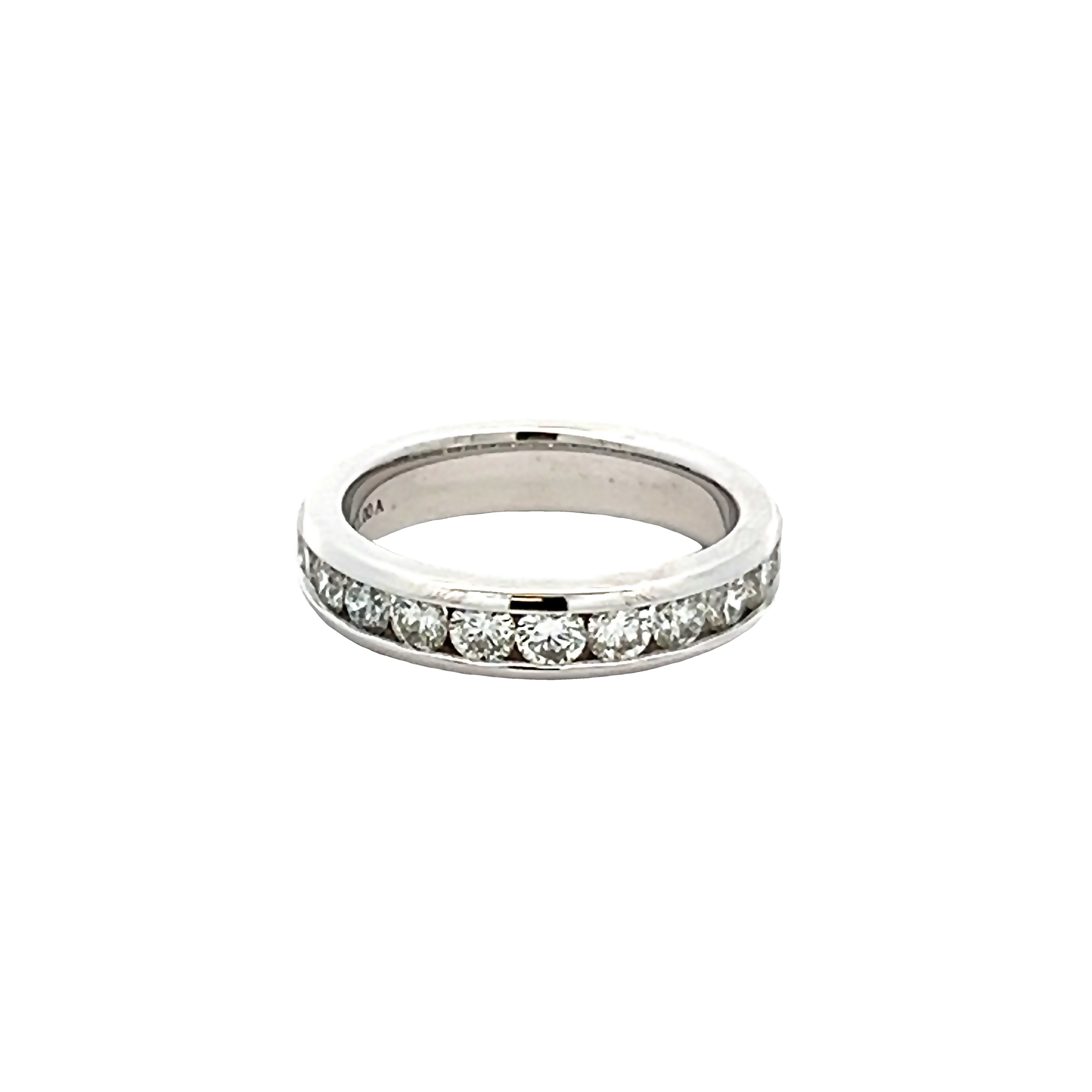 14k White Gold Channel Set Diamond Wedding Band