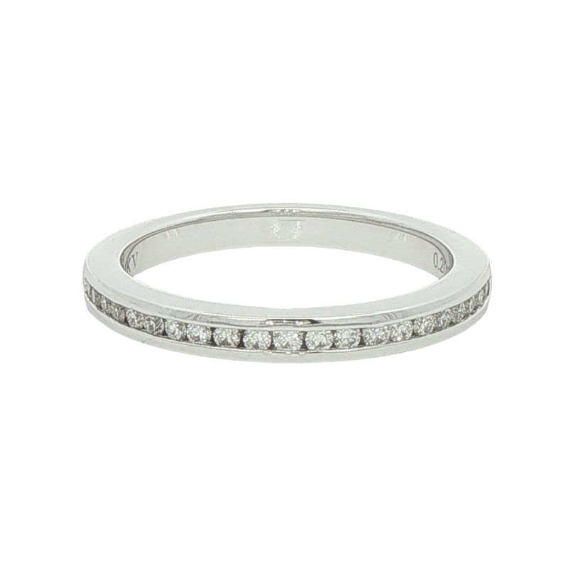 14k White Gold Channel Set Diamond Wedding Band