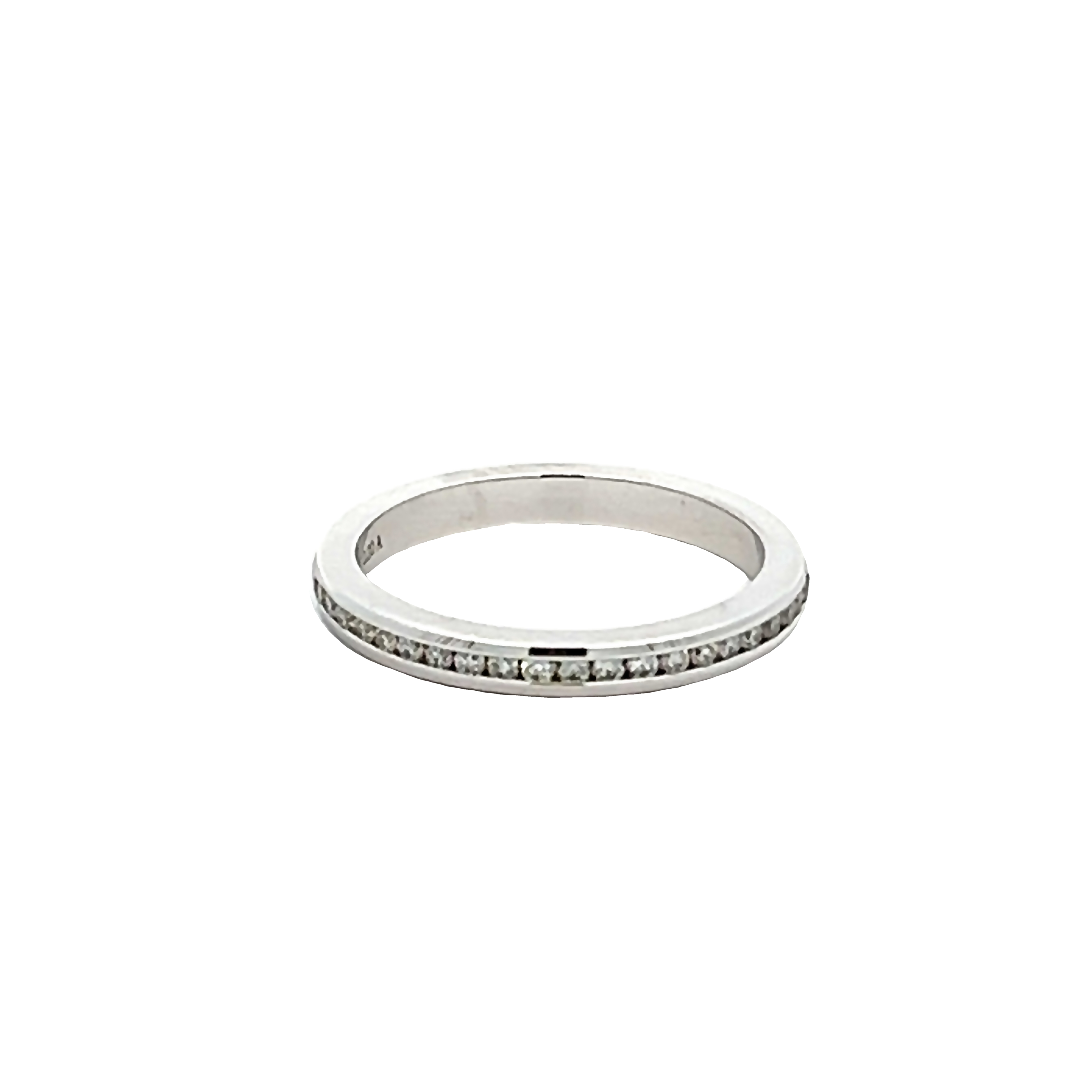 14k White Gold Channel Set Diamond Wedding Band