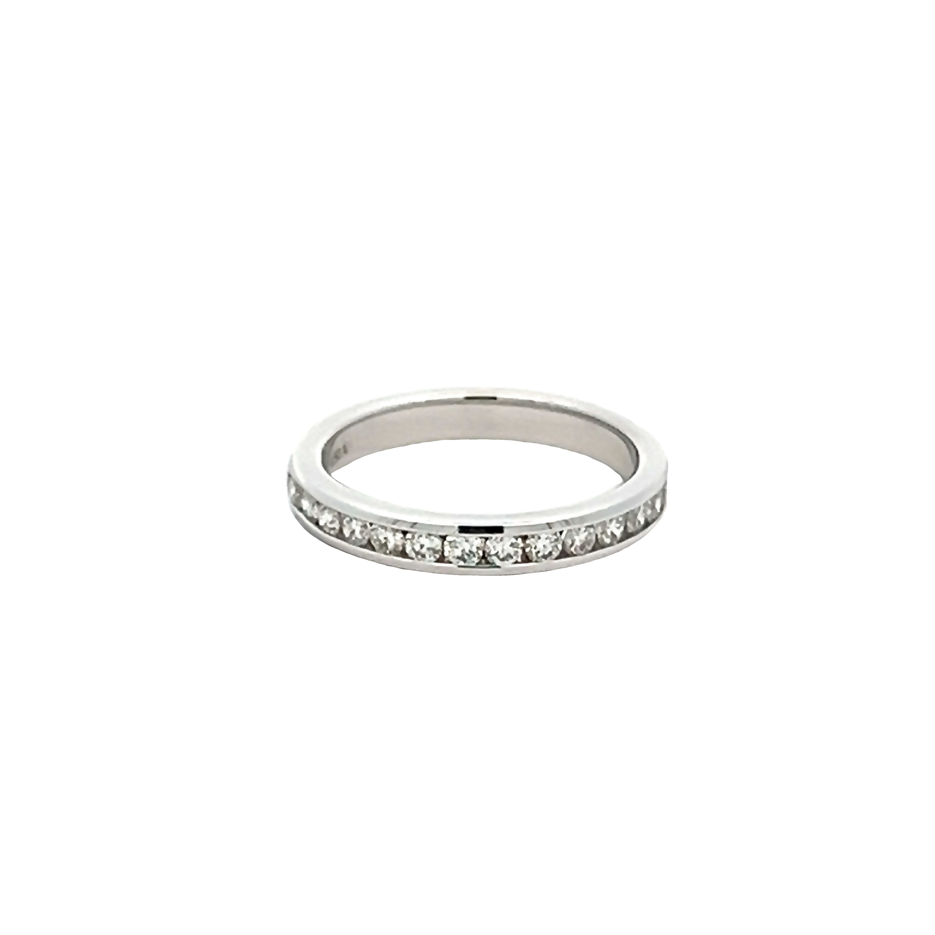 14k White Gold Channel Set Diamond Wedding Band
