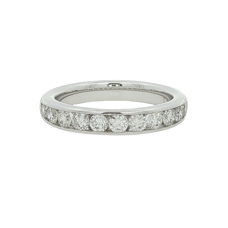 14k White Gold Channel Set Diamond Wedding Band