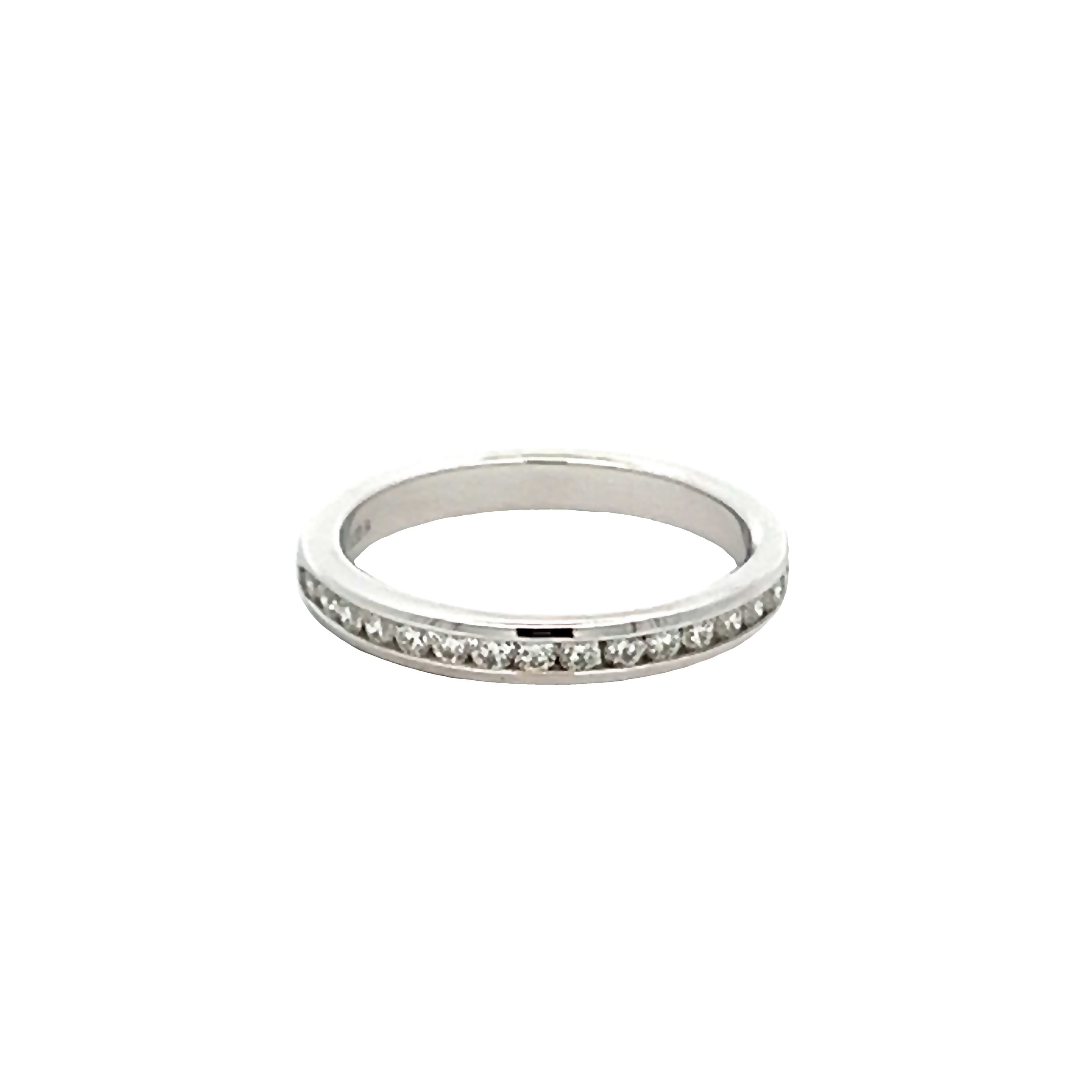 14k White Gold Channel Set Diamond Wedding Band
