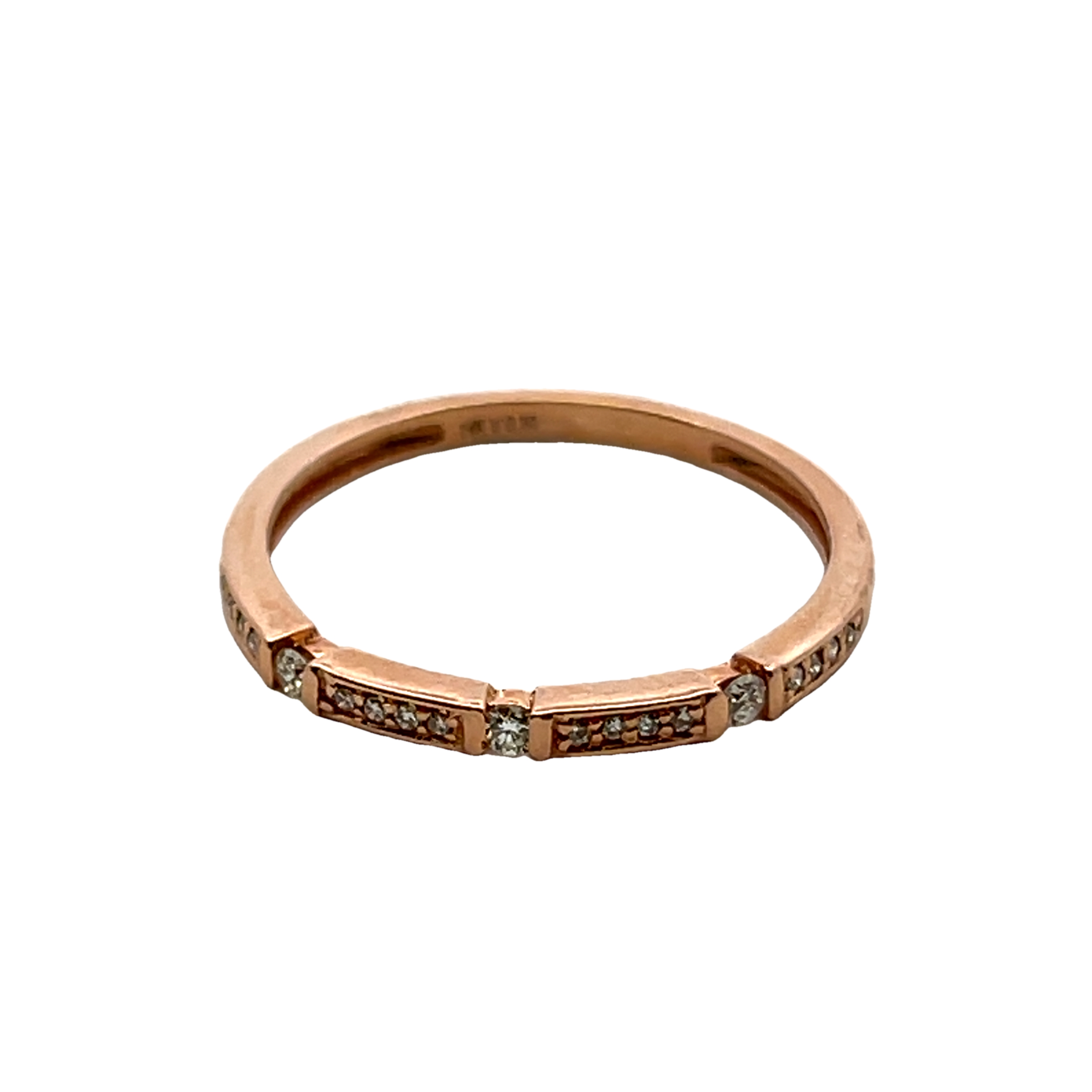 14k Rose Gold Diamond Wedding Band
