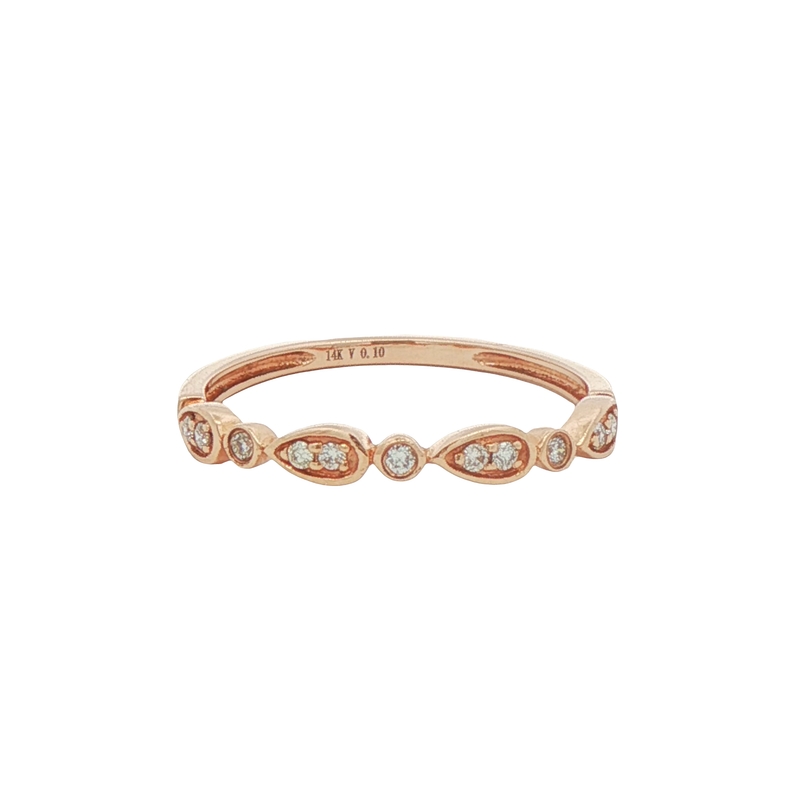 14k Rose Gold Diamond Wedding Band