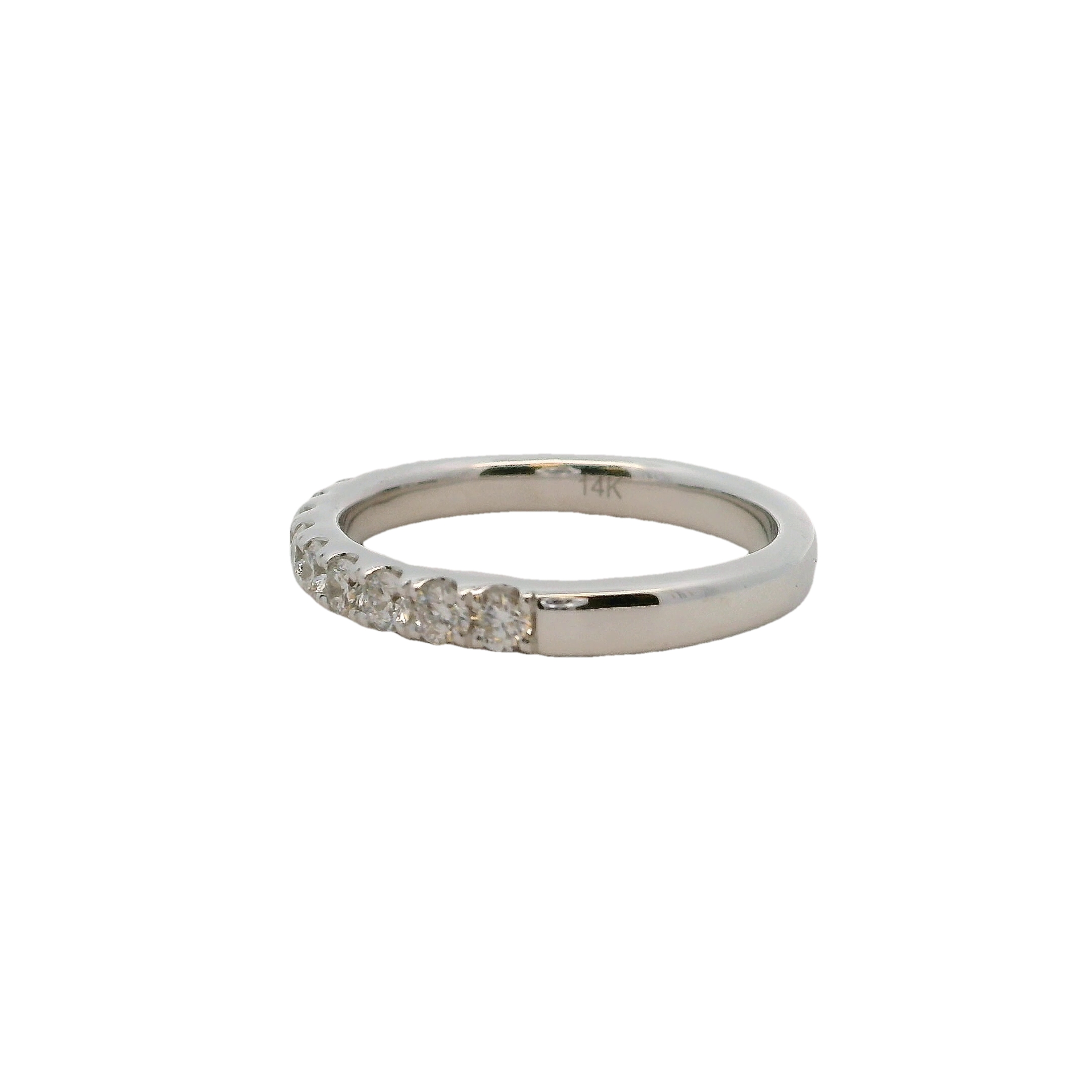 14k White Gold Diamond Wedding Band
