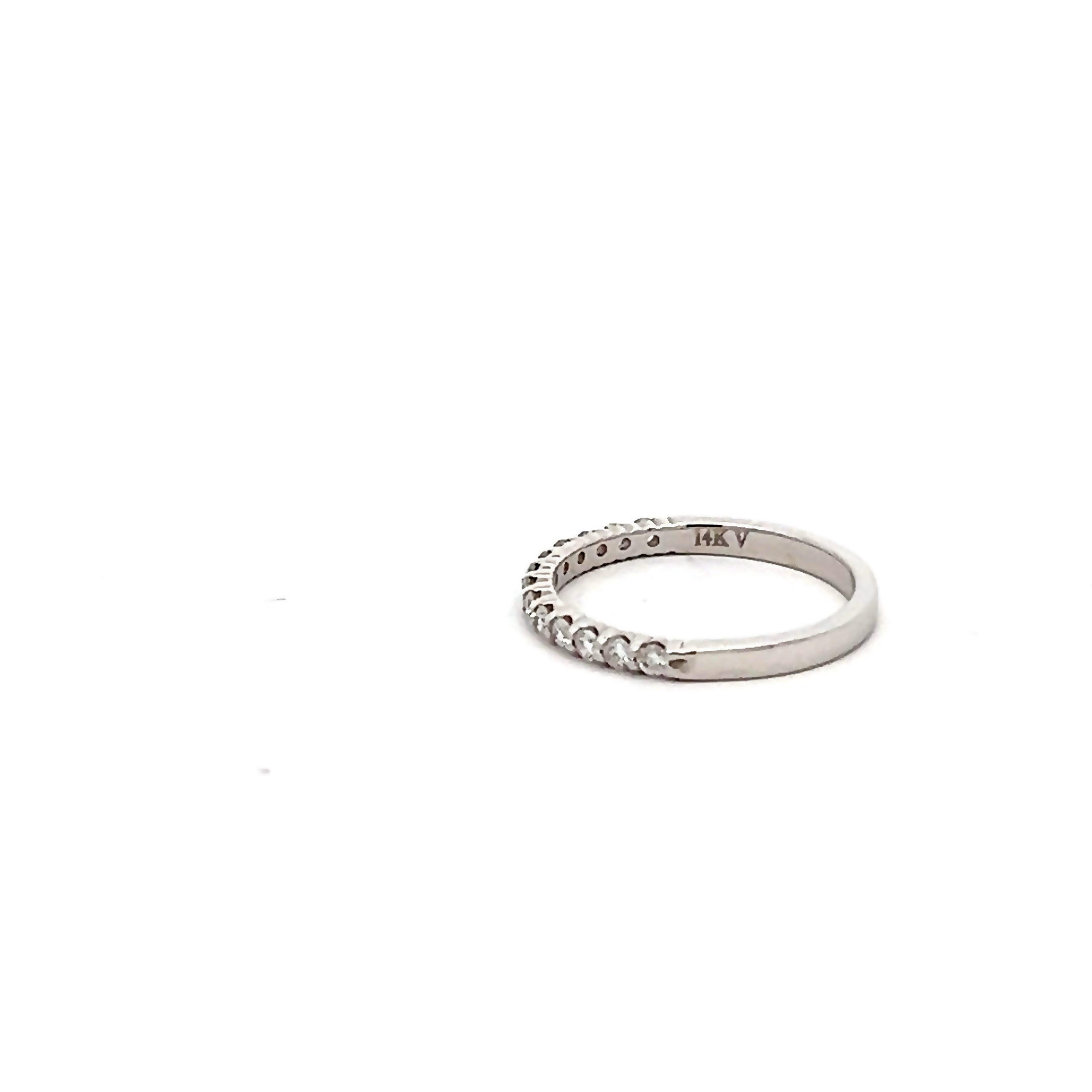 14k White Gold Diamond Wedding Band