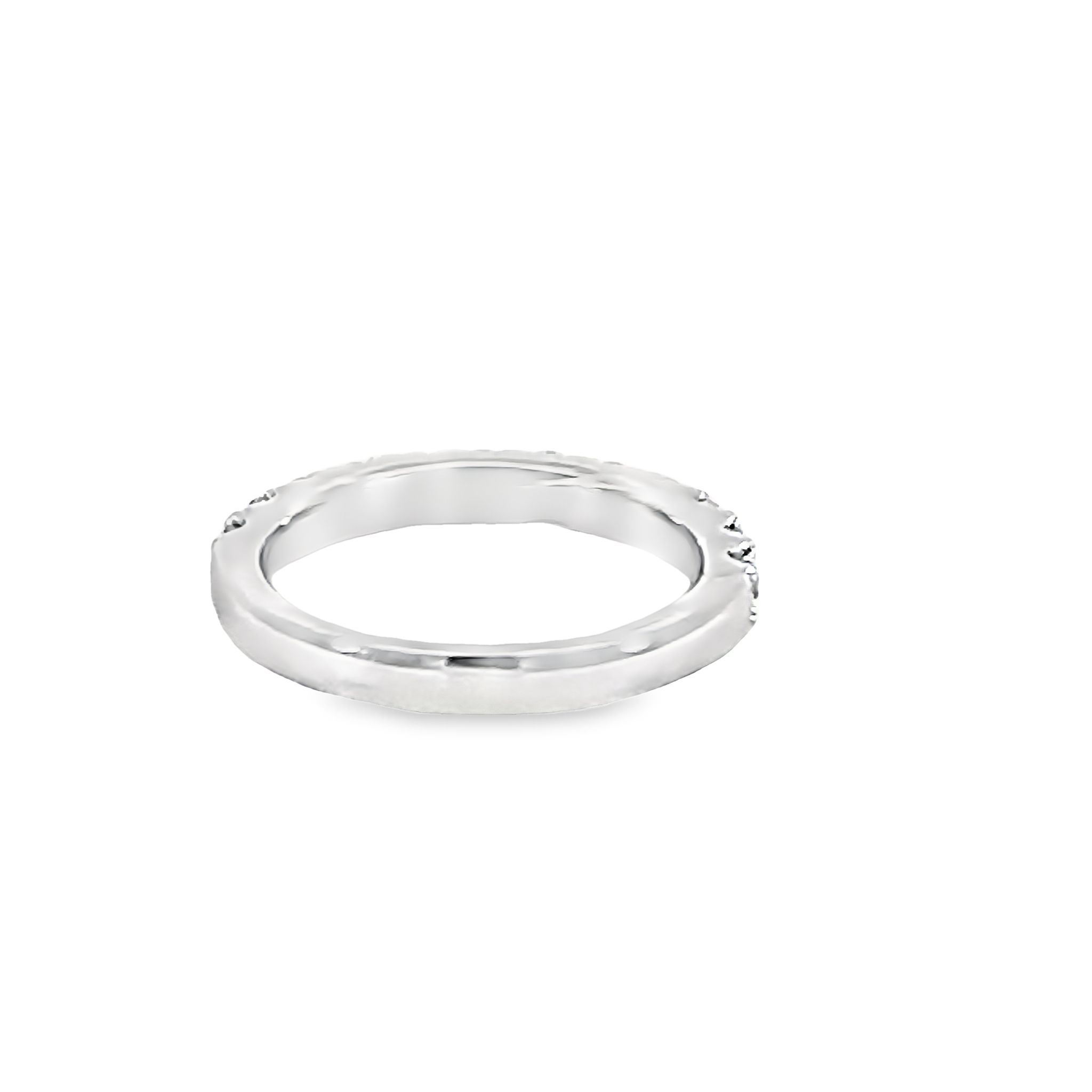 14k White Gold Individual Prong Diamond Wedding Band