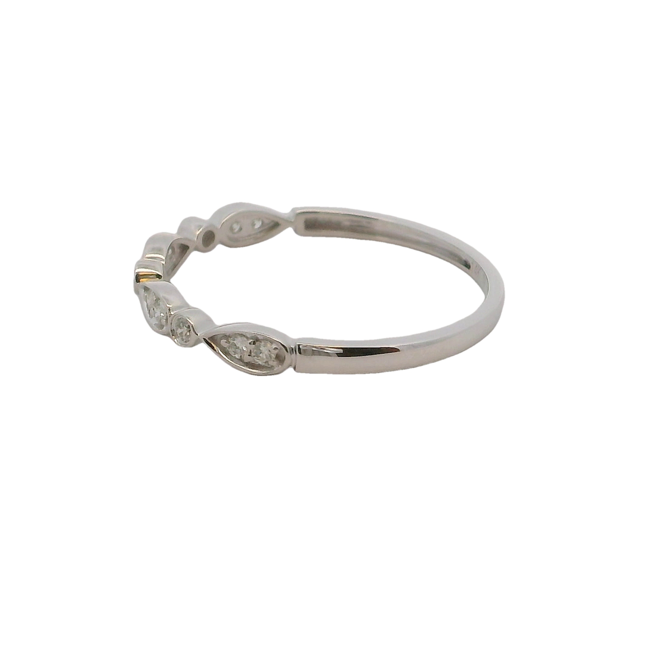14k White Gold Diamond Wedding Band