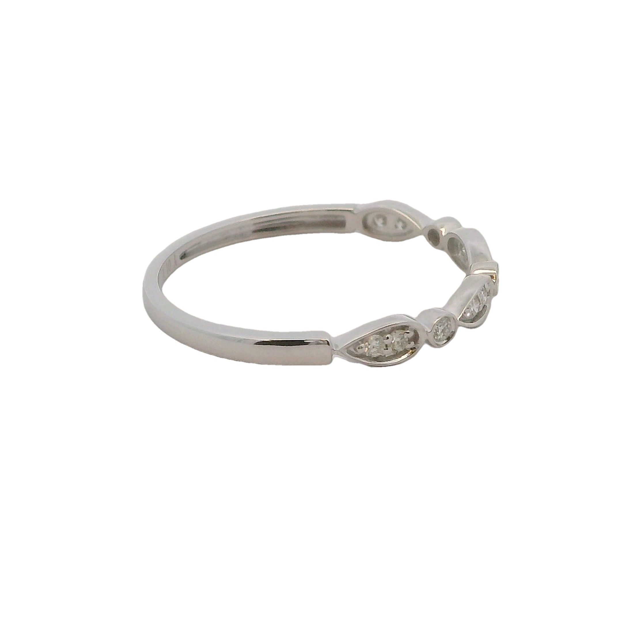 14k White Gold Diamond Wedding Band
