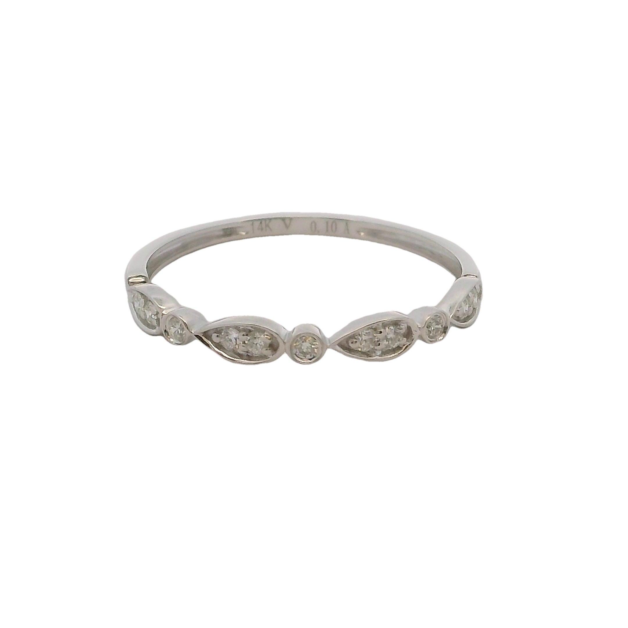 14k White Gold Diamond Wedding Band