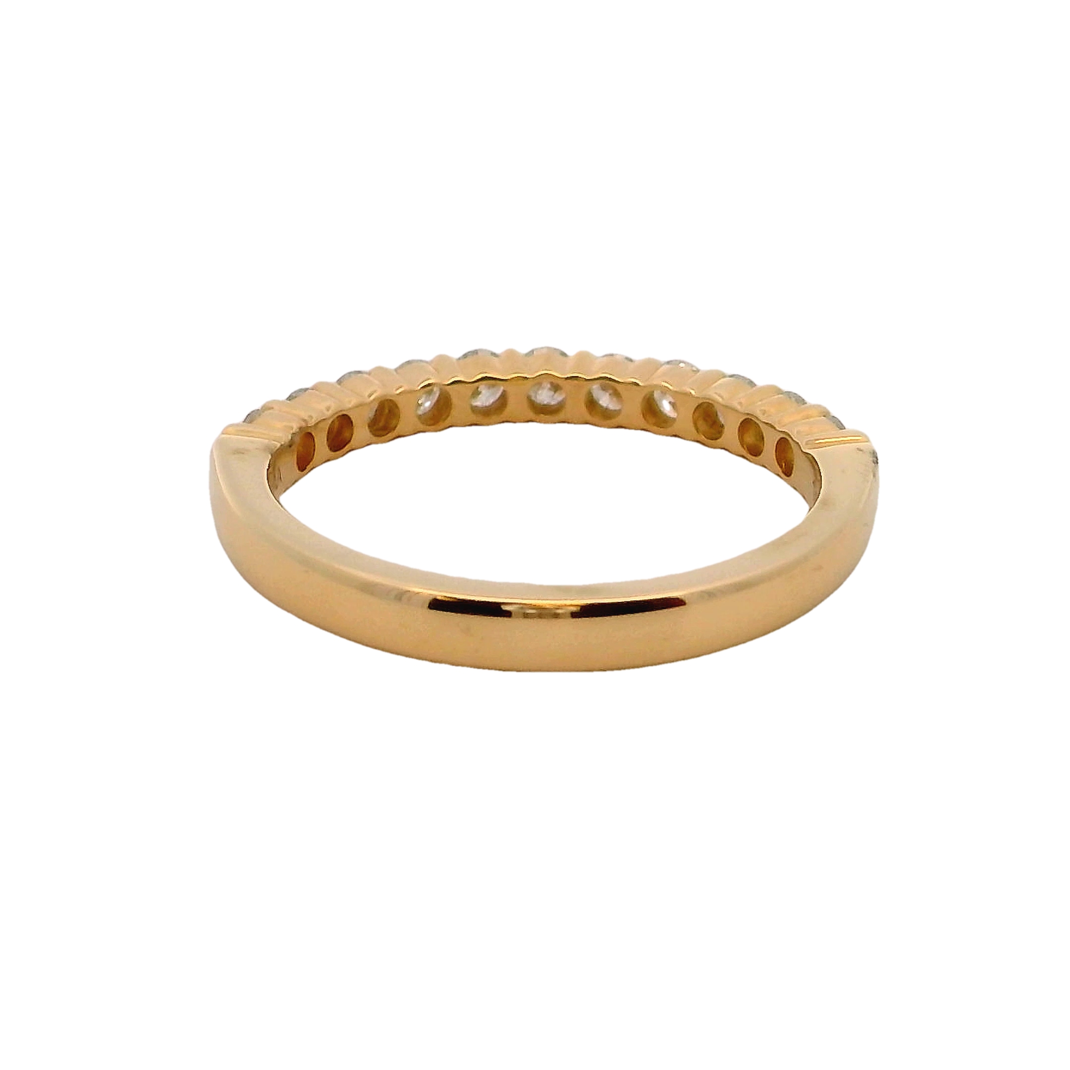 14k Yellow Gold Shared Prong Diamond Wedding Band