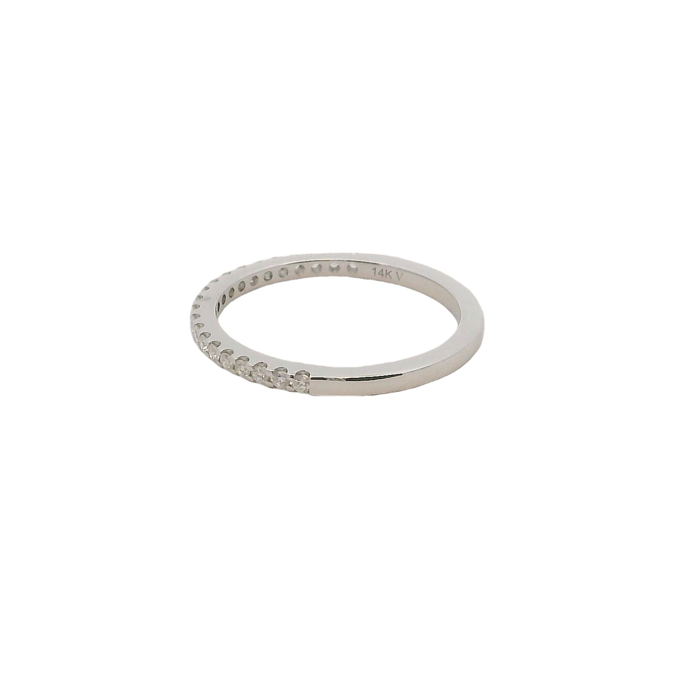 14k White Gold Diamond Wedding Band