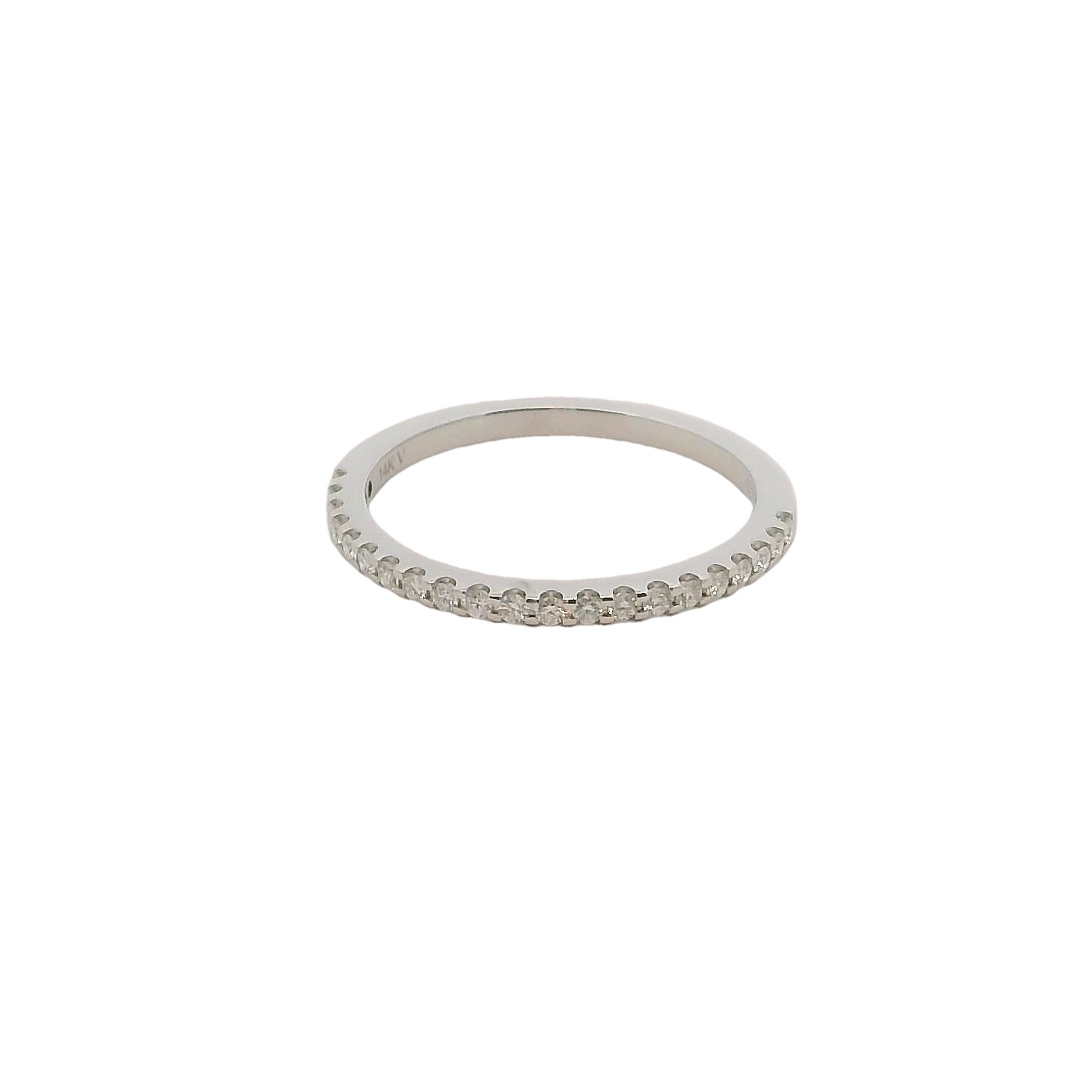 14k White Gold Diamond Wedding Band