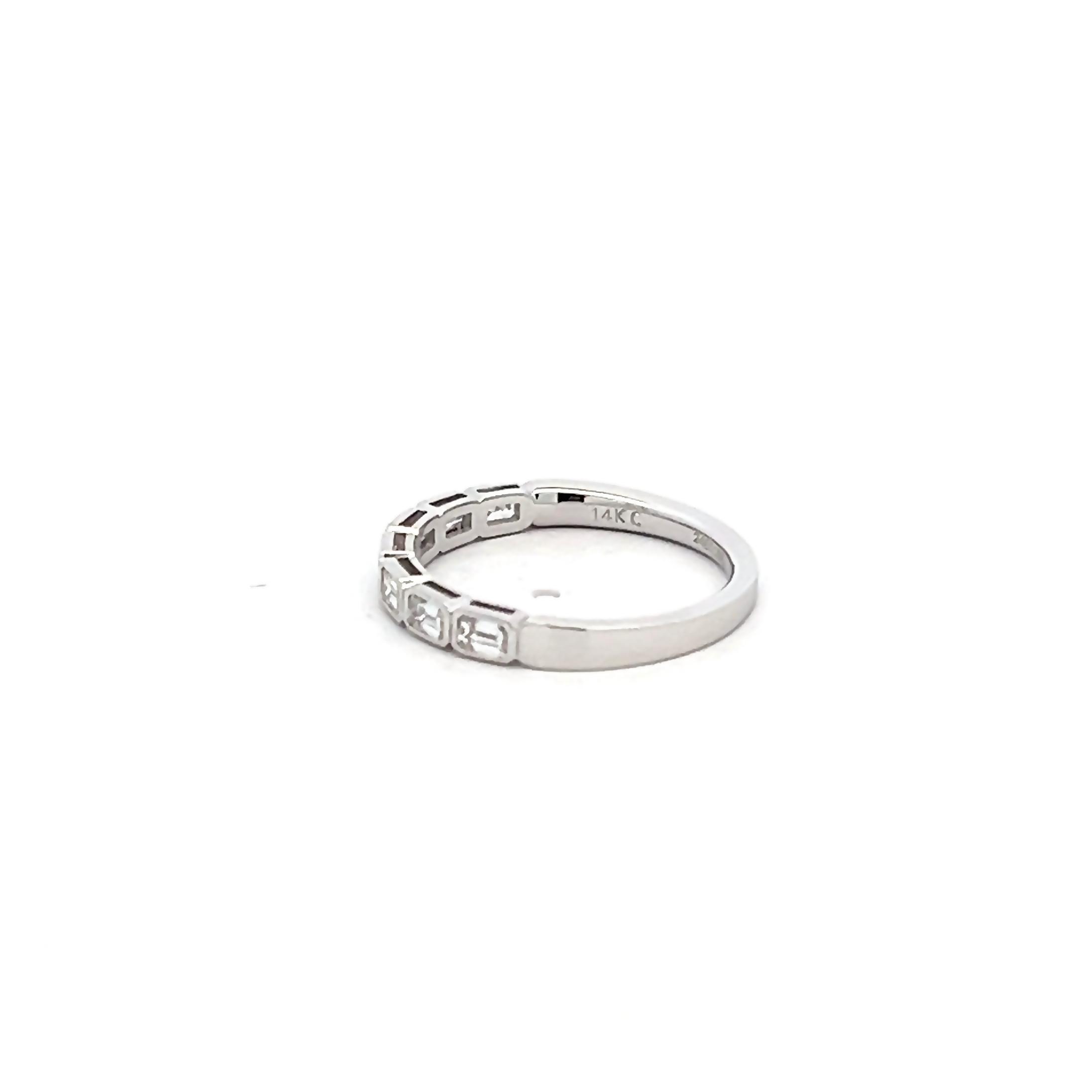 14k White Gold Diamond Band