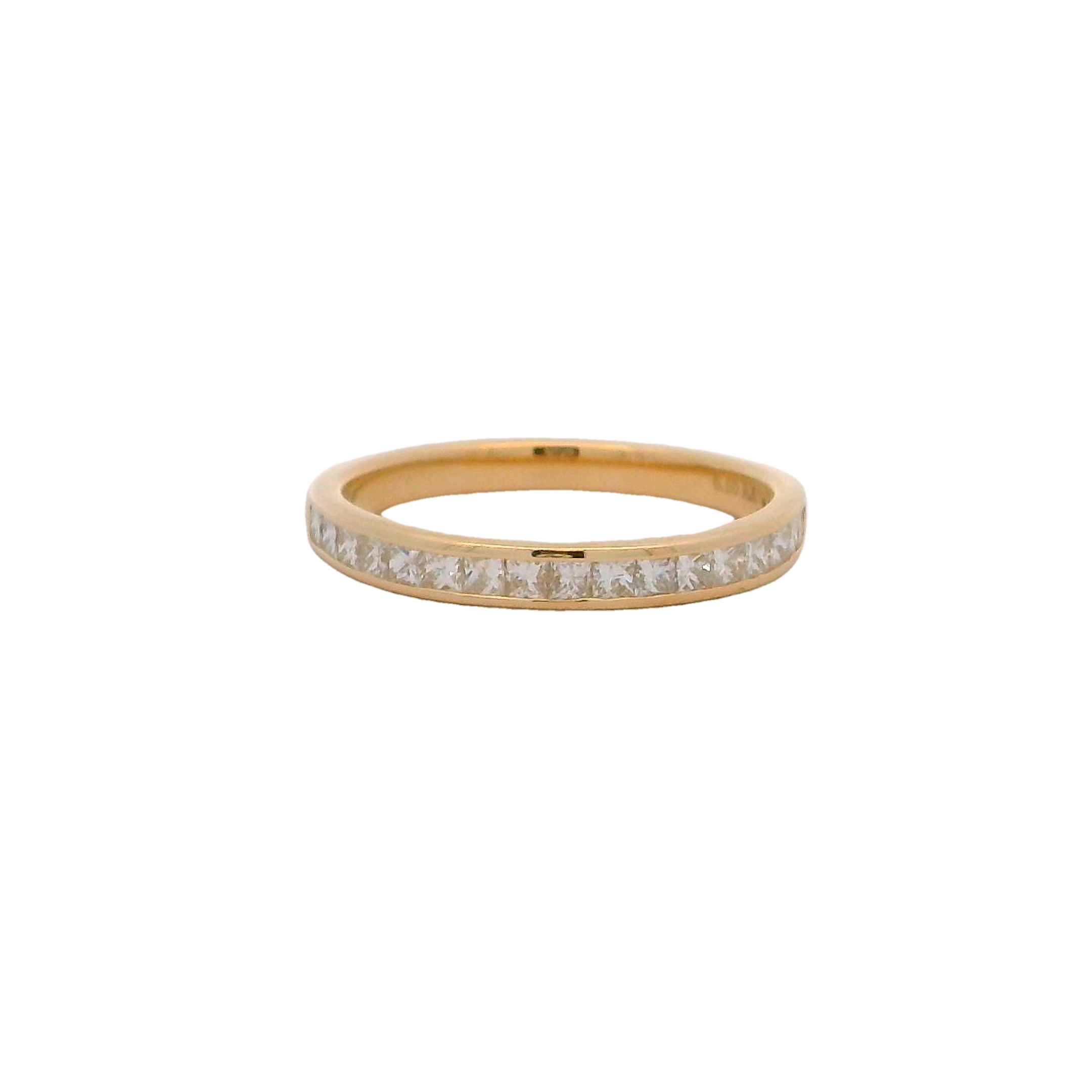 14k Yellow Gold Channel Set Diamond Wedding Band