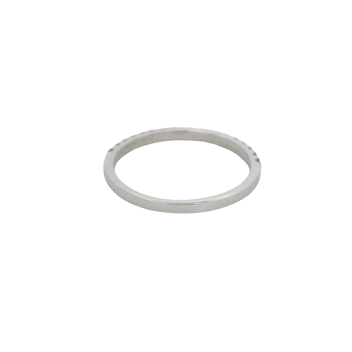14k White Gold Individual Prong Diamond Wedding Band