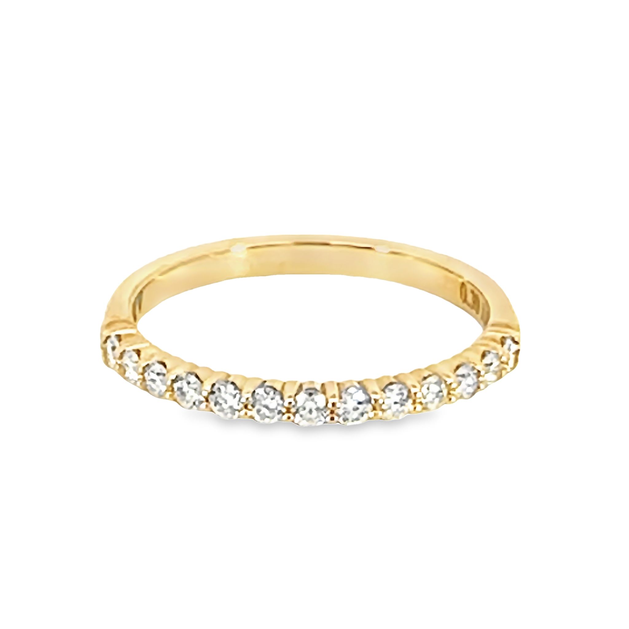 14k Yellow Gold Shared Prong Diamond Wedding Band