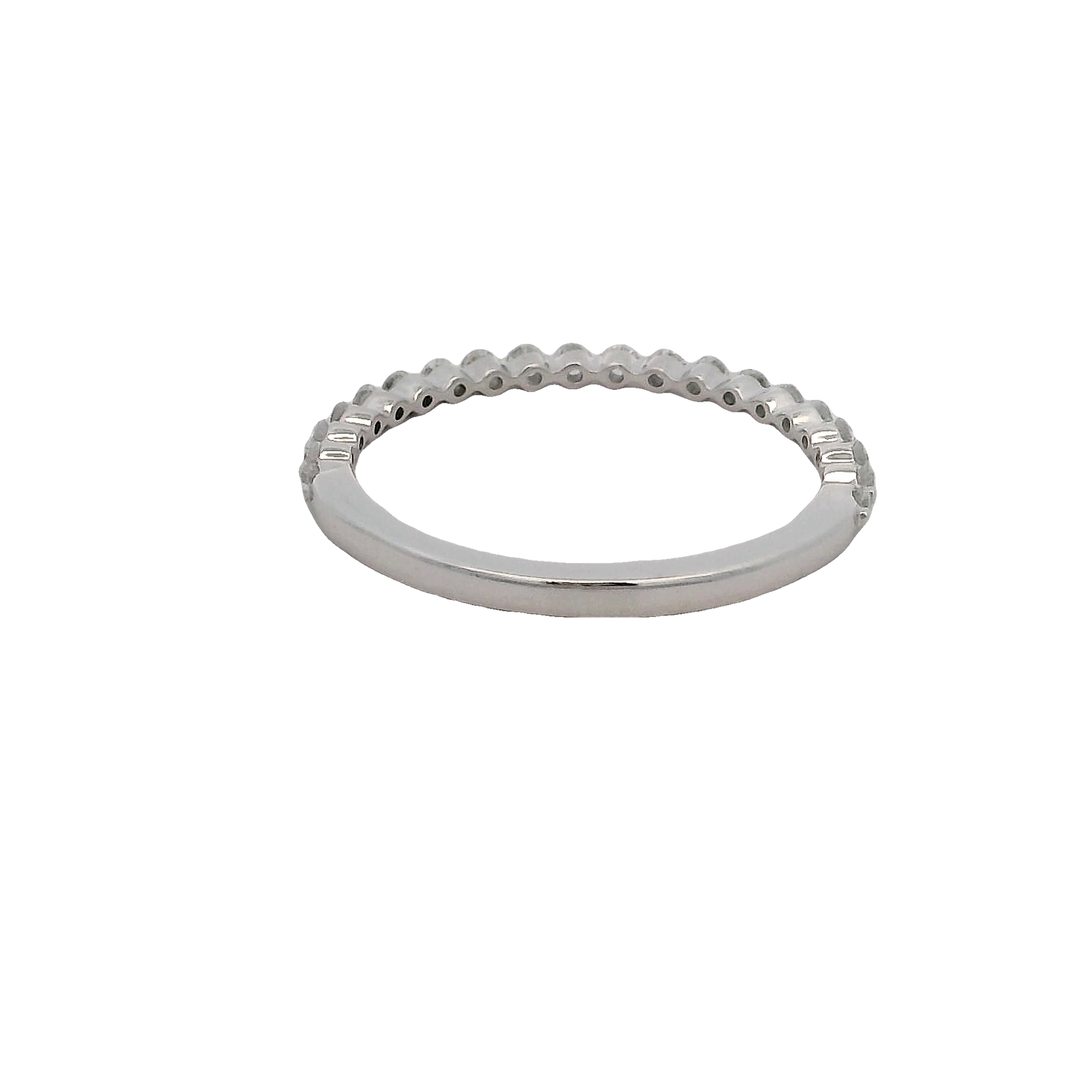 14k White Gold Diamond Wedding Band