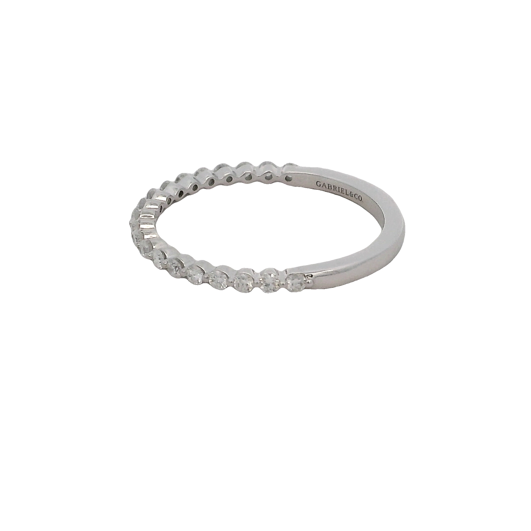 14k White Gold Diamond Wedding Band
