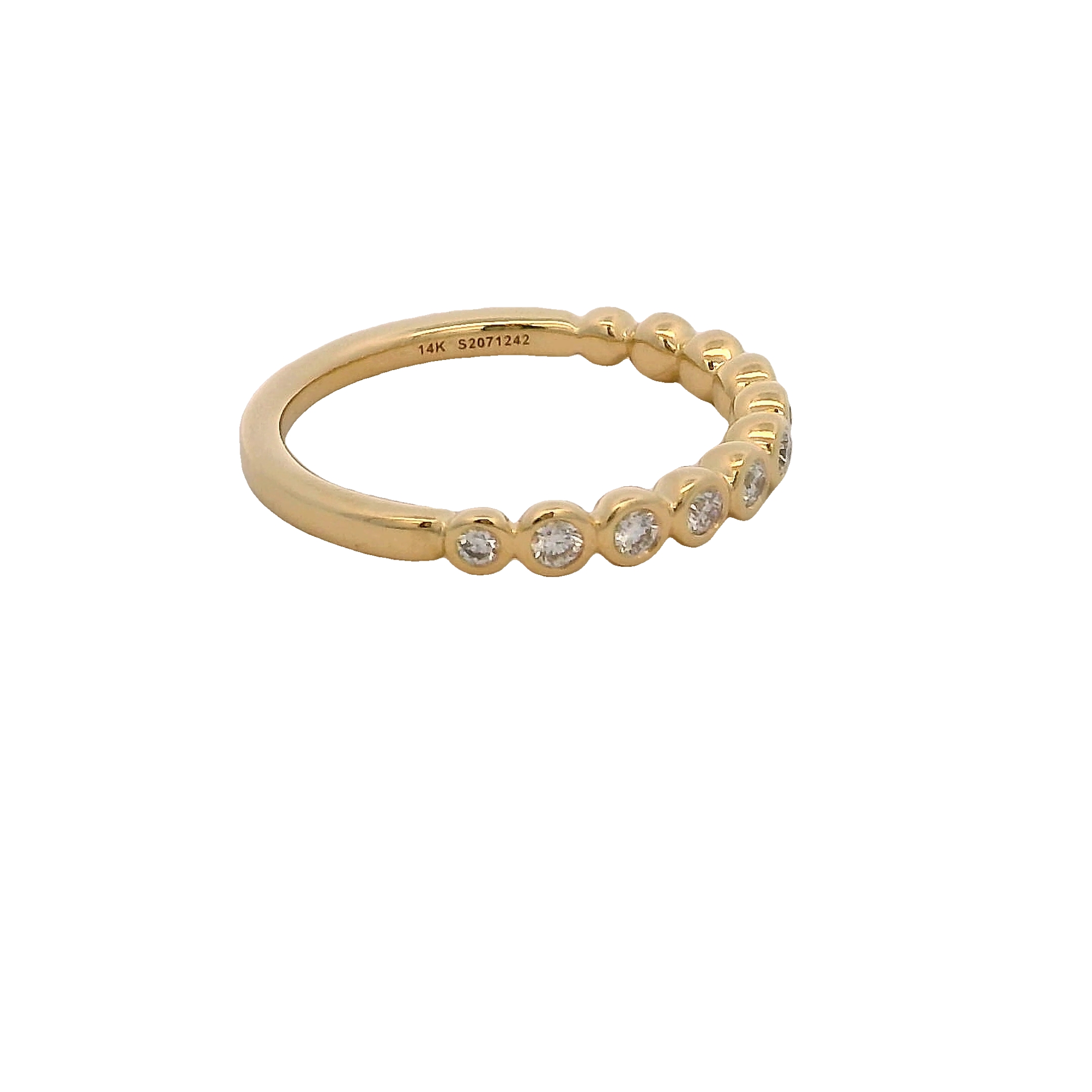 14k Yellow Gold Diamond Bezel Set Ring