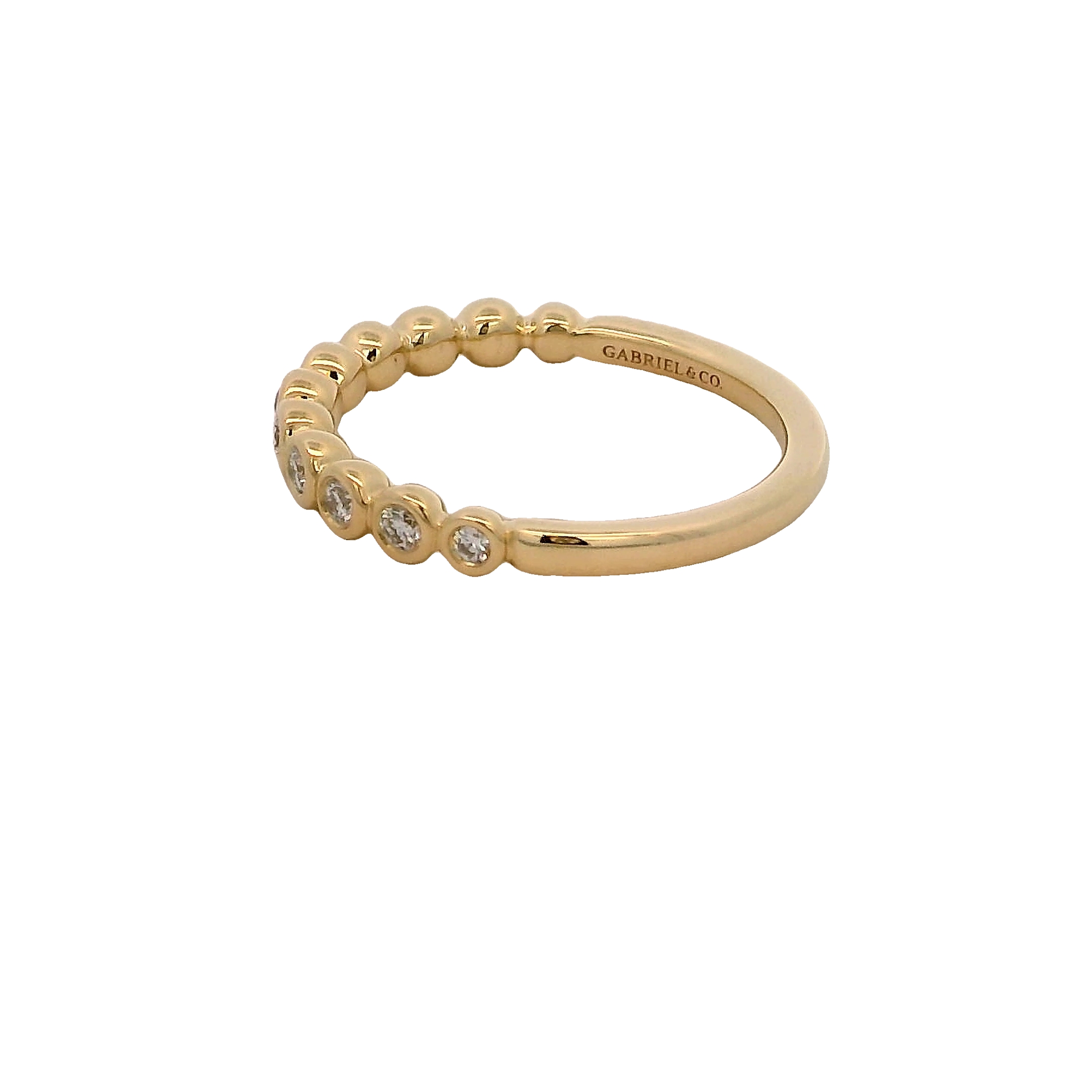 14k Yellow Gold Diamond Bezel Set Ring