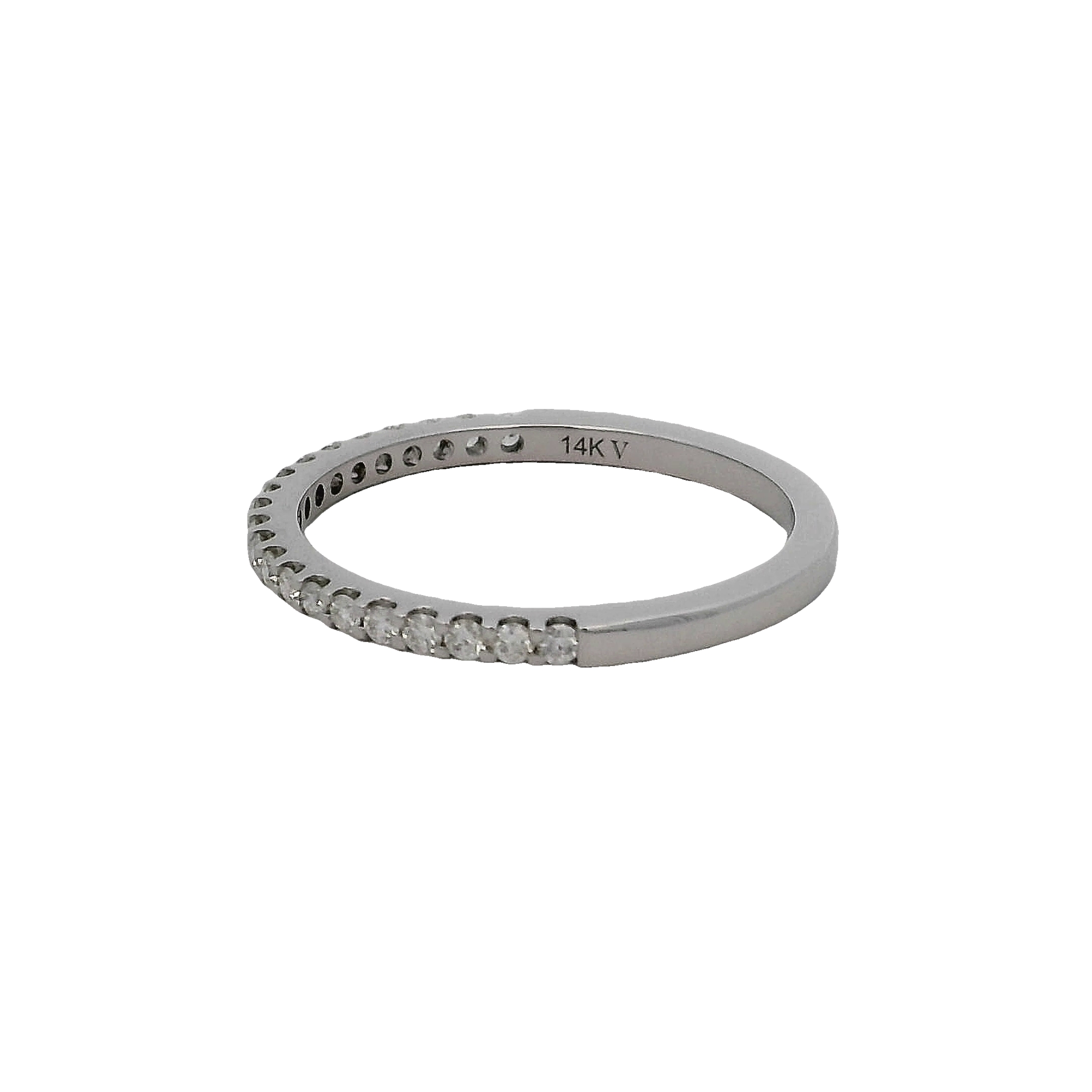 14k White Gold Diamond Wedding Band