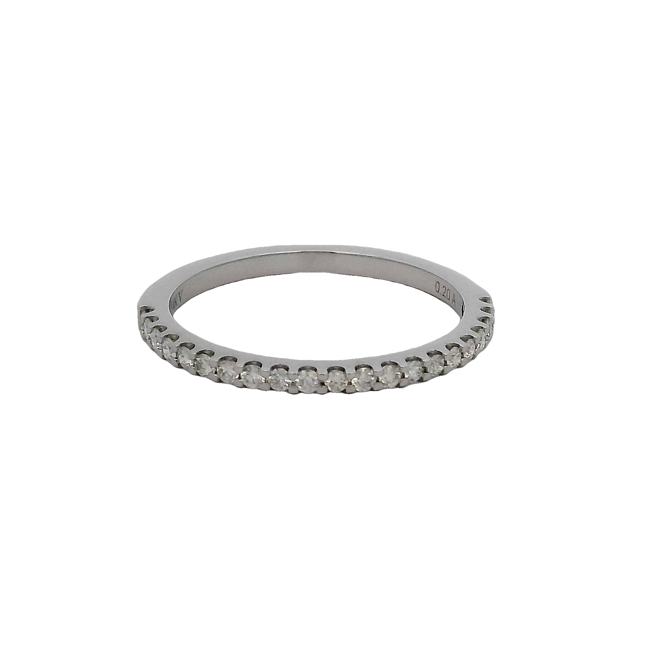 14k White Gold Diamond Wedding Band