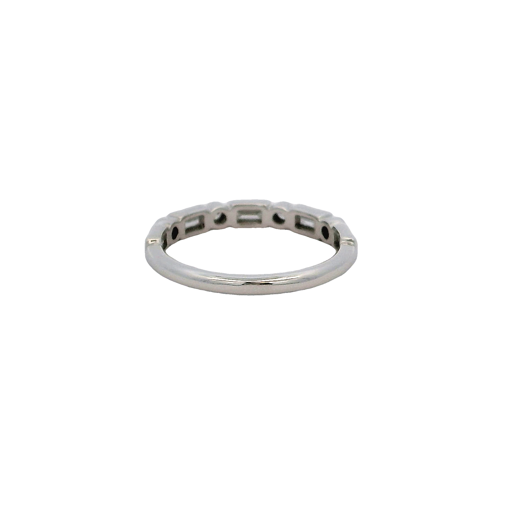 14k White Gold Bezel Set Diamond Wedding Band