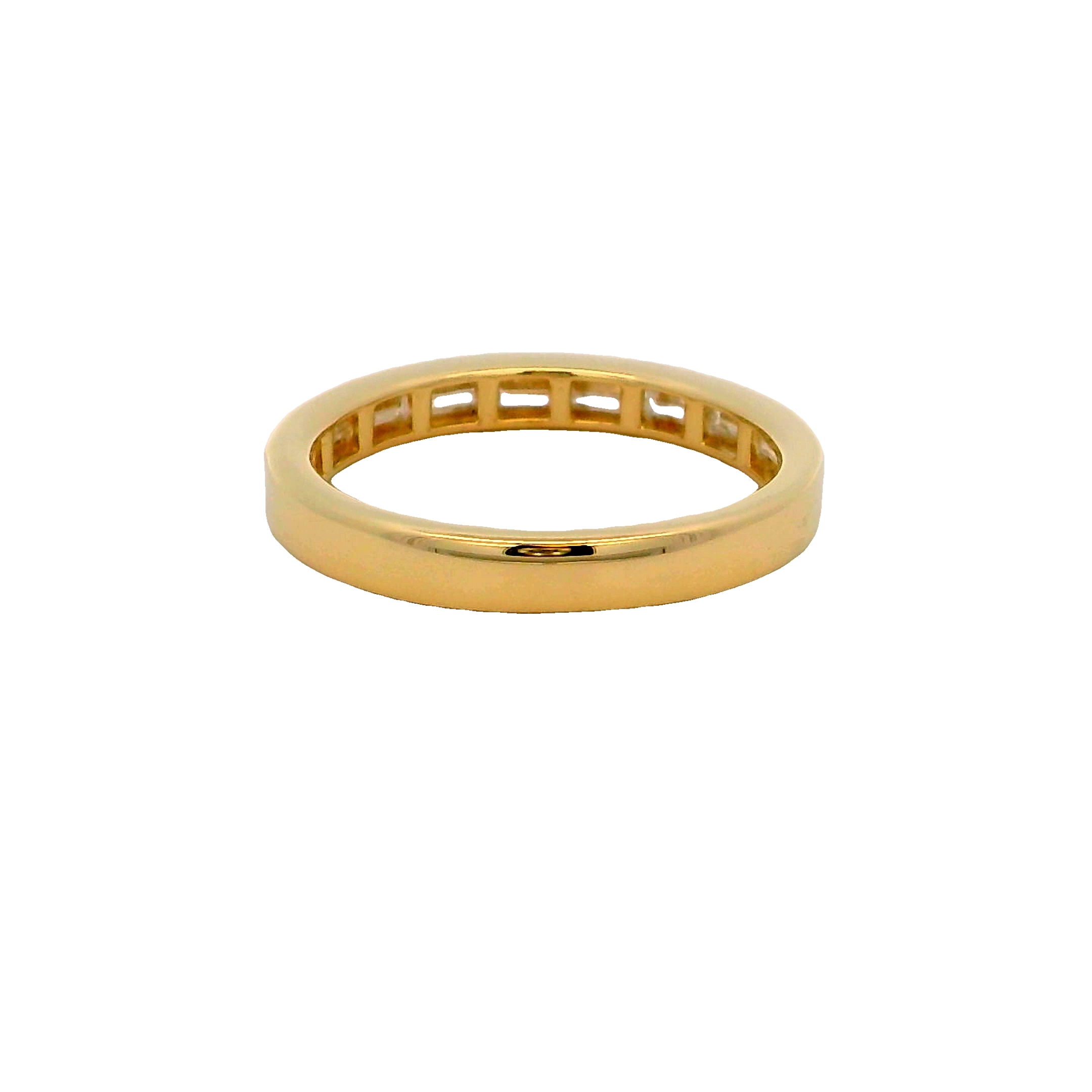 14k Yellow Gold Channel Set Diamond Wedding Band