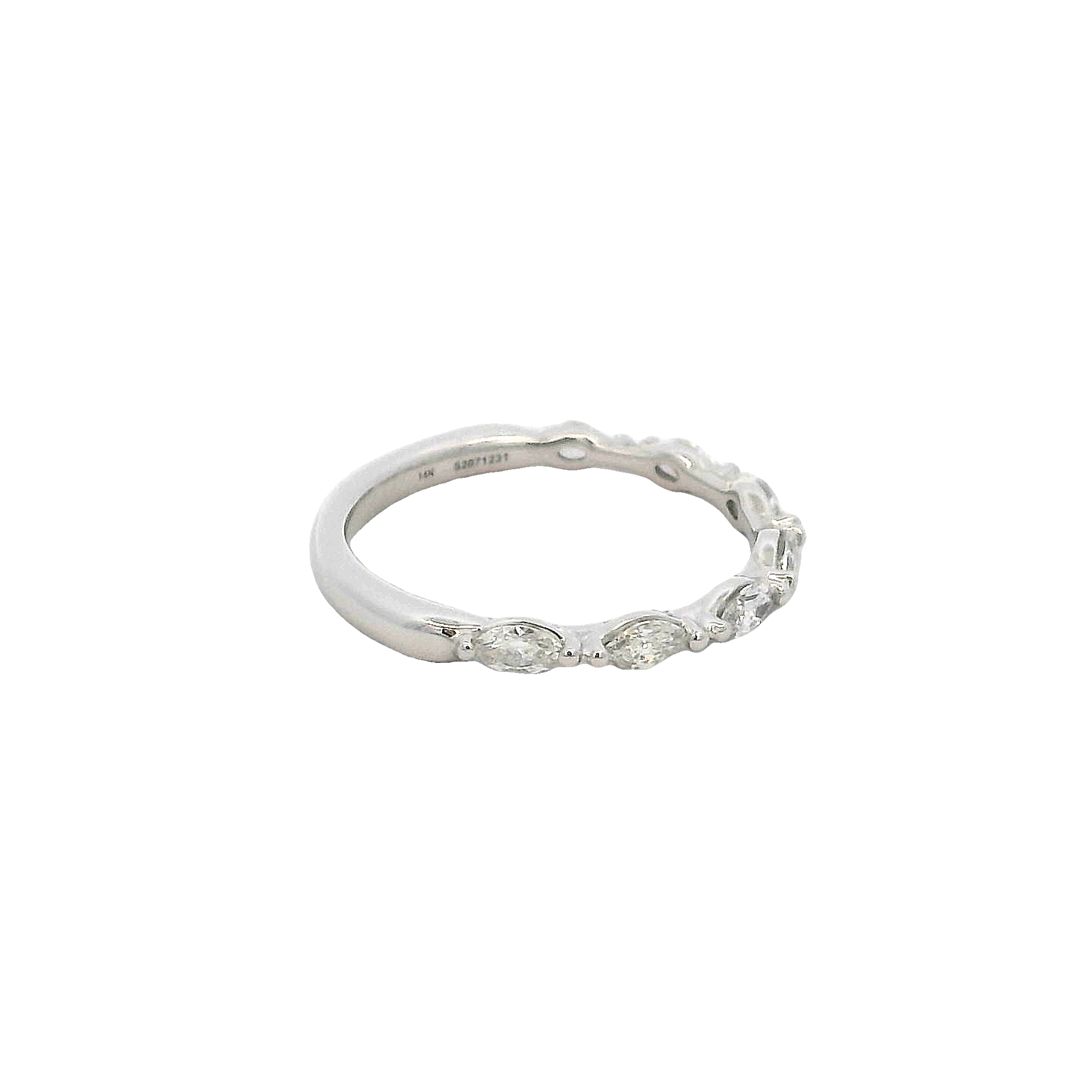 14k White Gold Marquise Cut Diamond Wedding Band