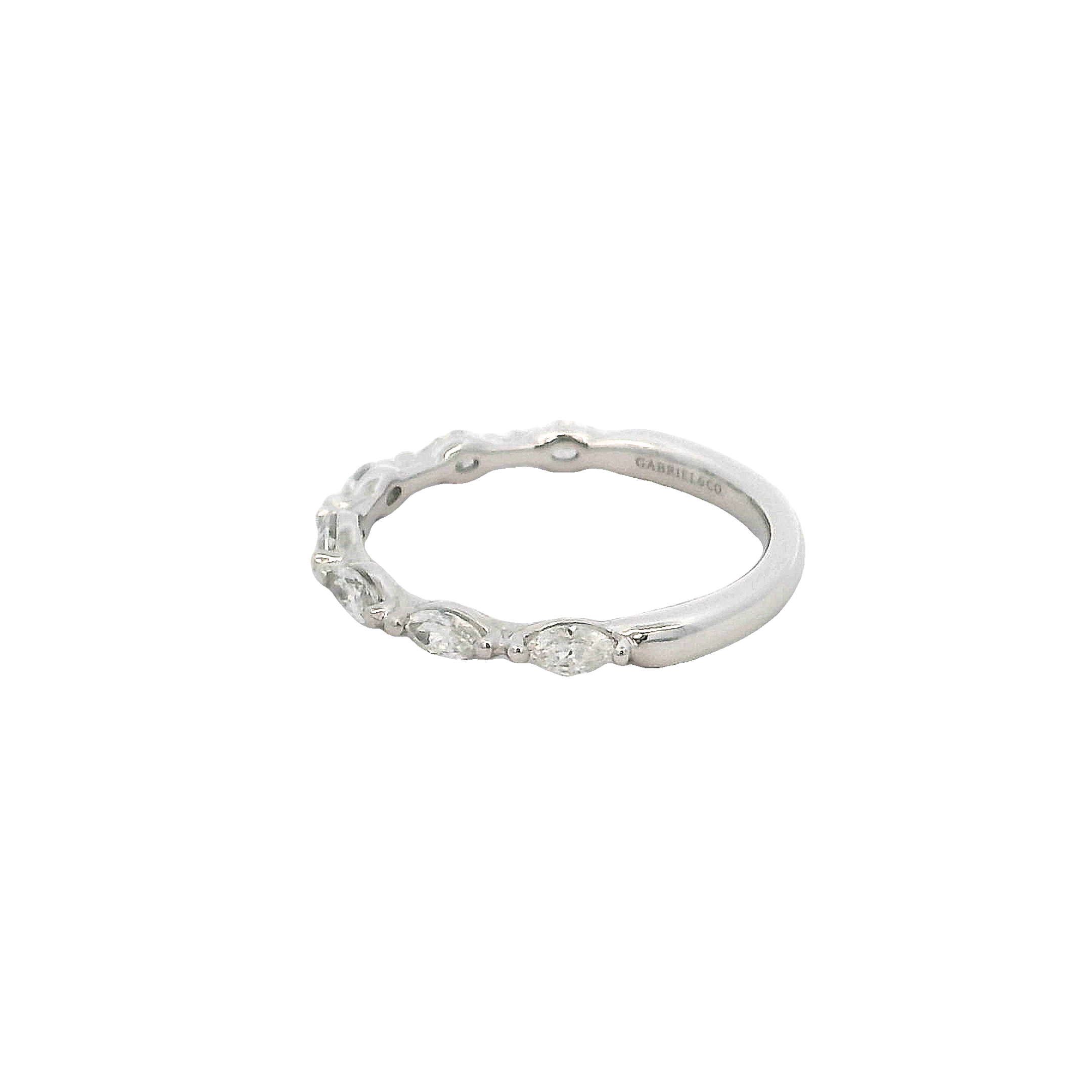 14k White Gold Marquise Cut Diamond Wedding Band