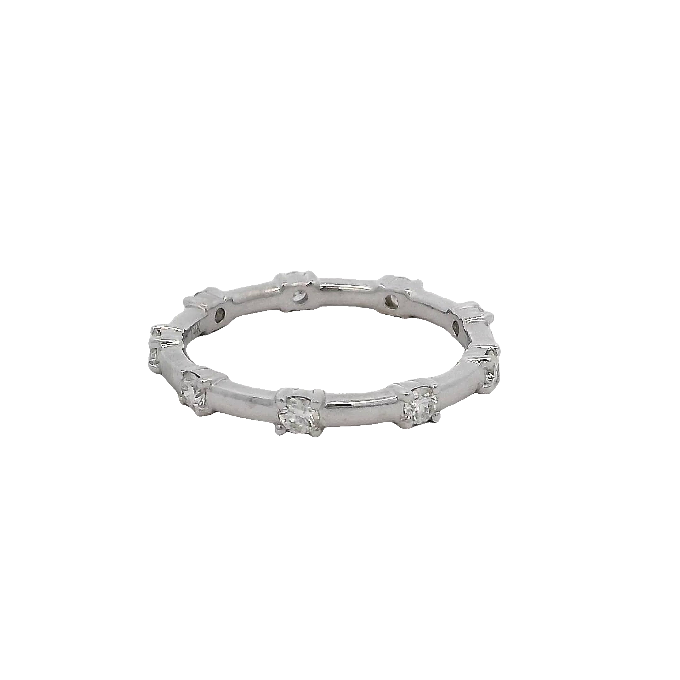 14k White Gold Diamond Wedding Band