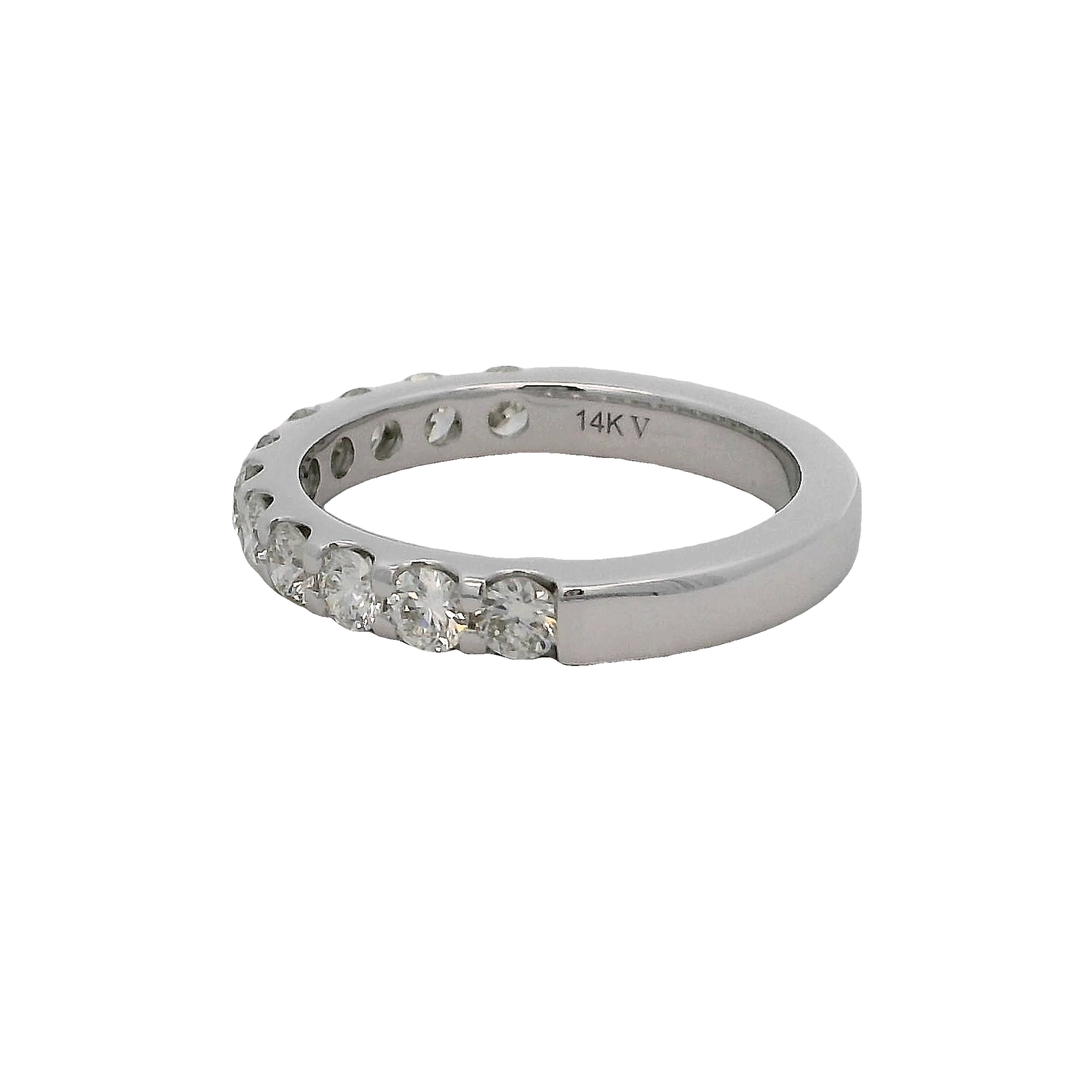 14k White Gold Diamond Wedding Band