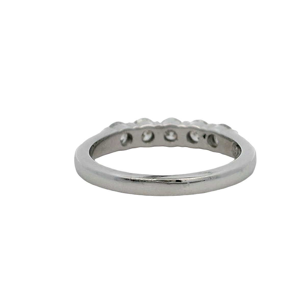 14k White Gold Five Stone Diamond Wedding Band