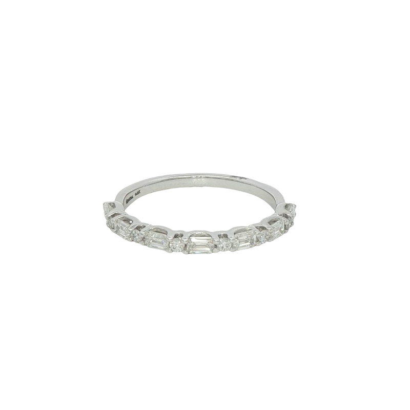 14k White Gold Diamond Wedding Band