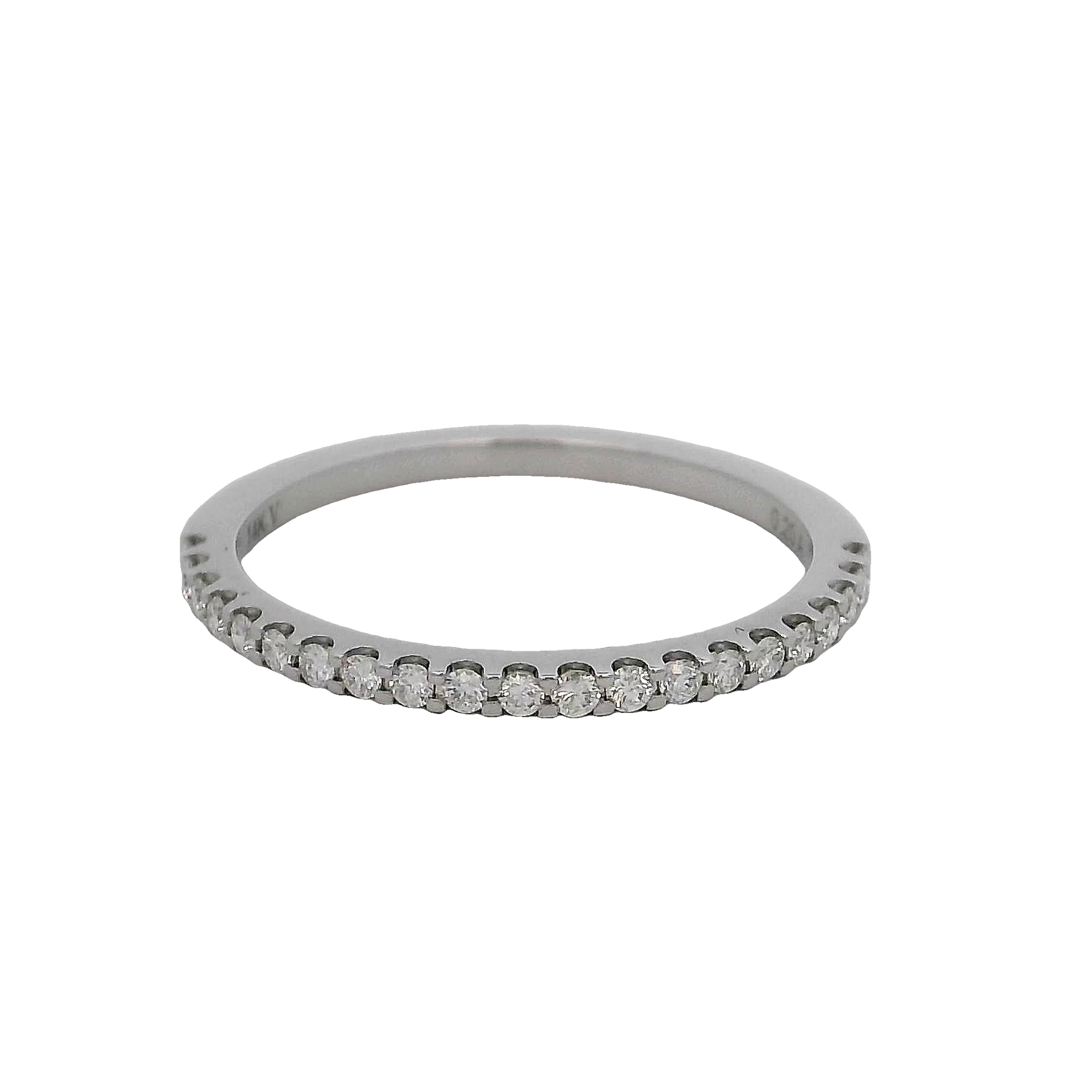 14k White Gold Diamond Wedding Band