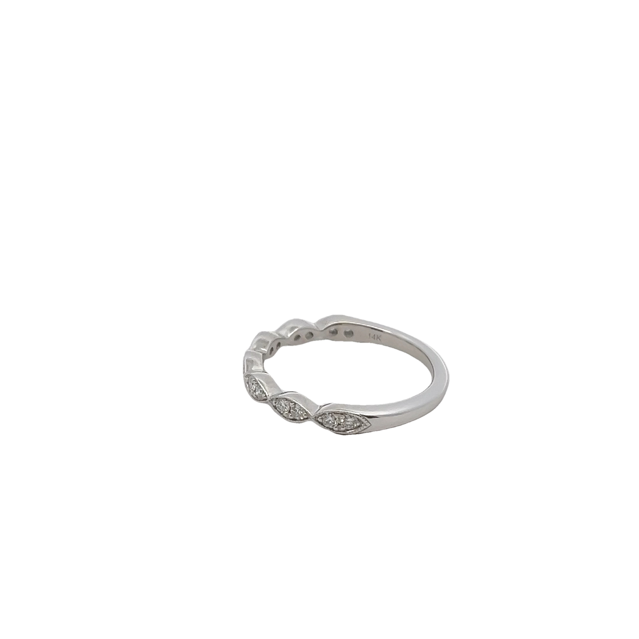 14k White Gold Diamond Wedding Band