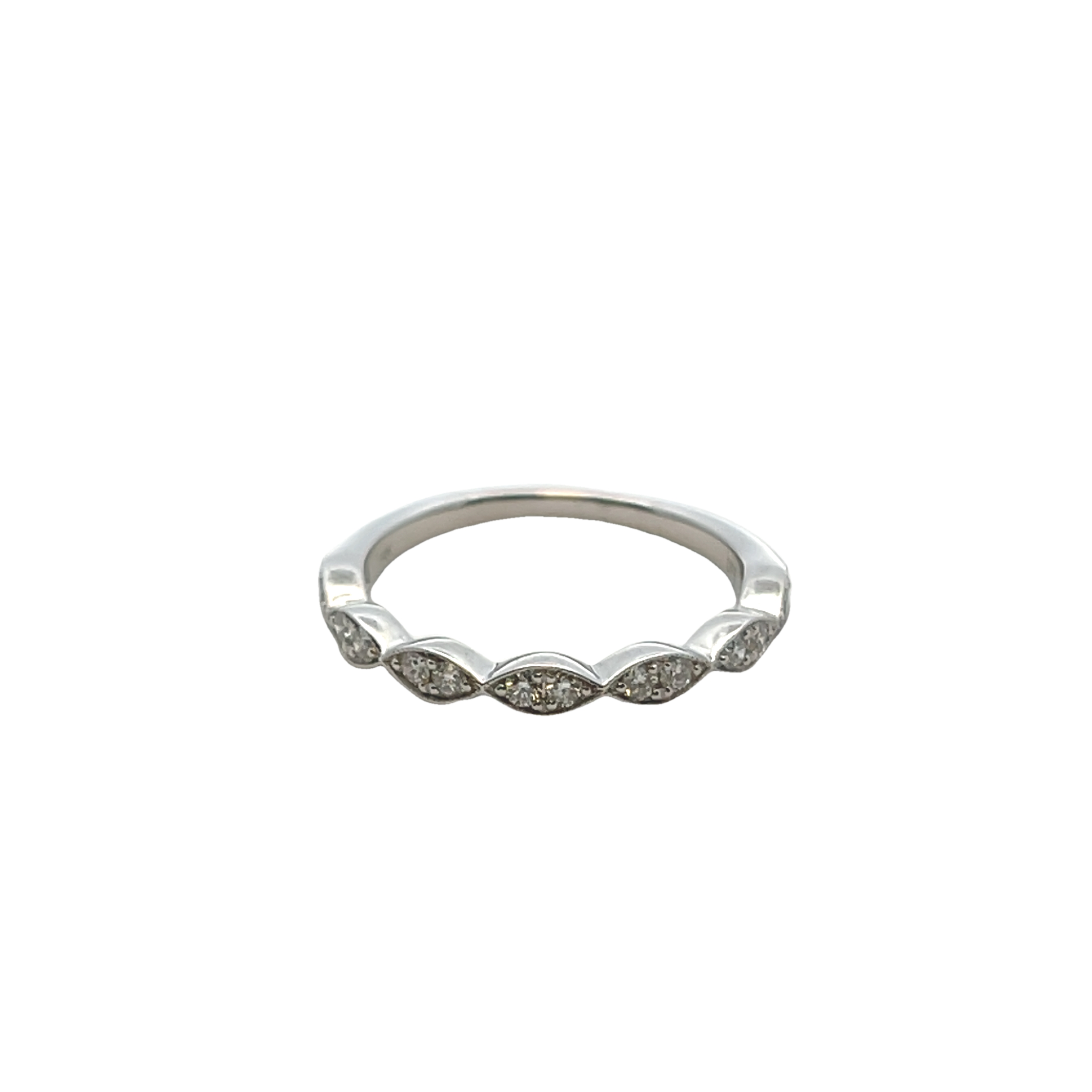 14k White Gold Diamond Wedding Band