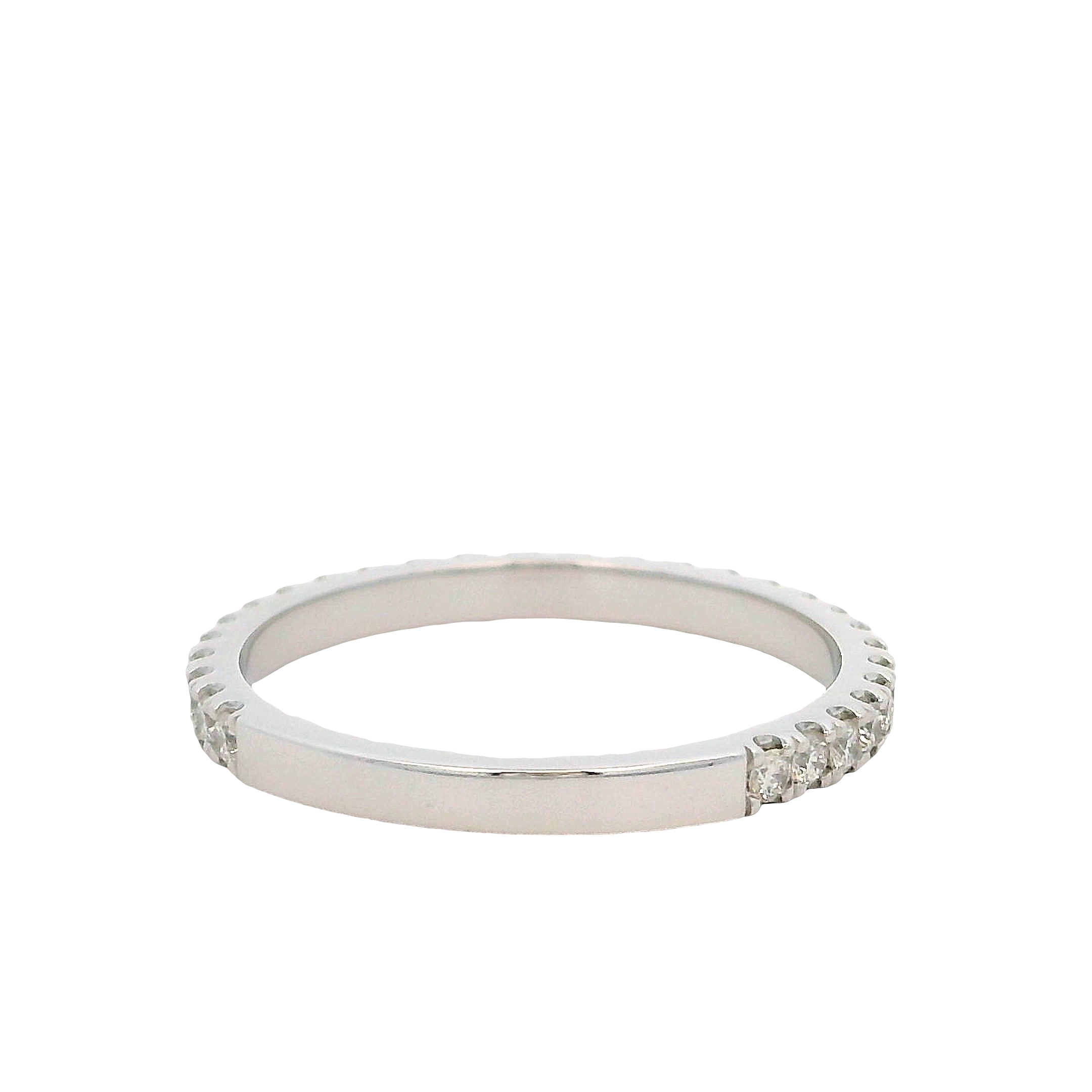 14k White Gold Diamond Wedding Band