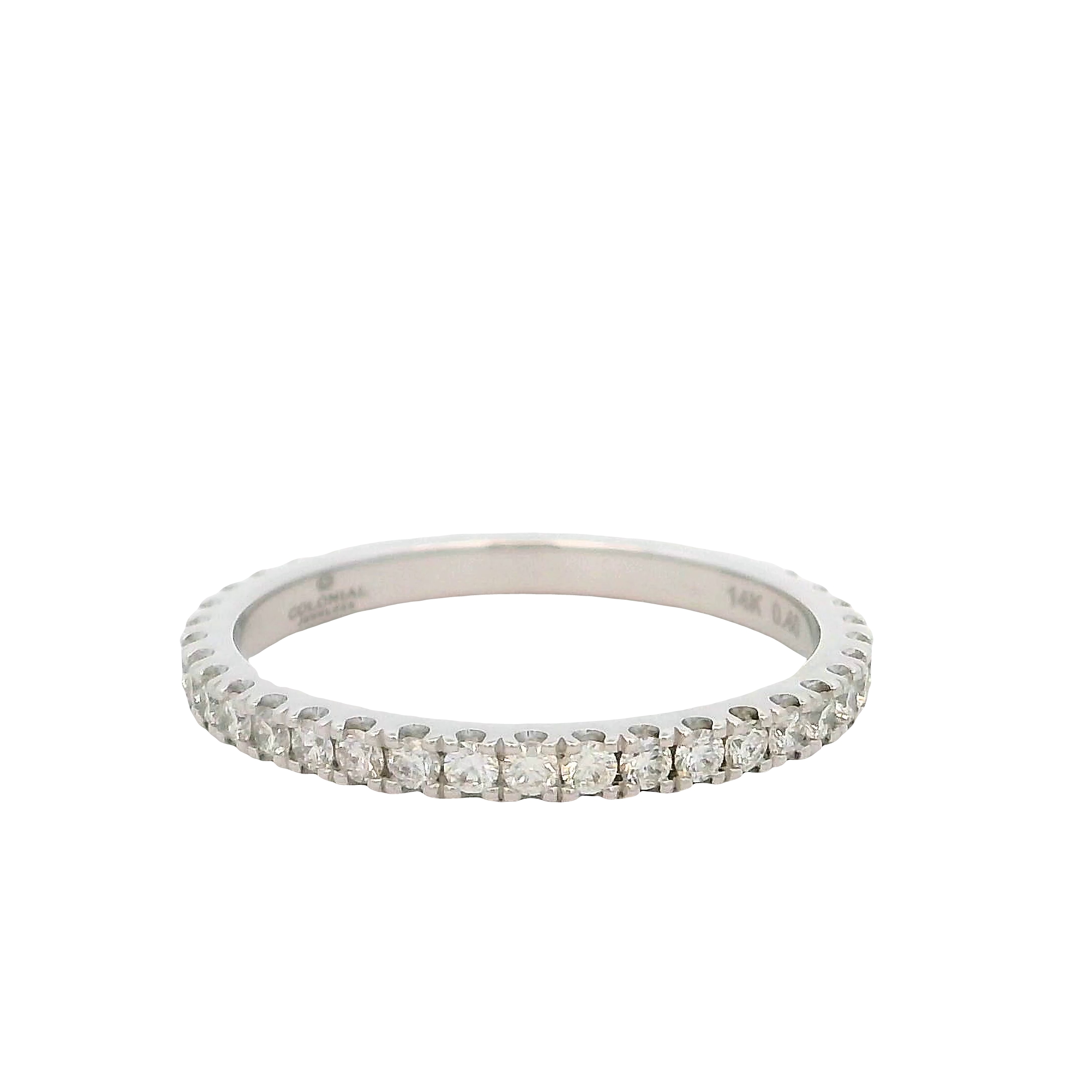 14k White Gold Diamond Wedding Band