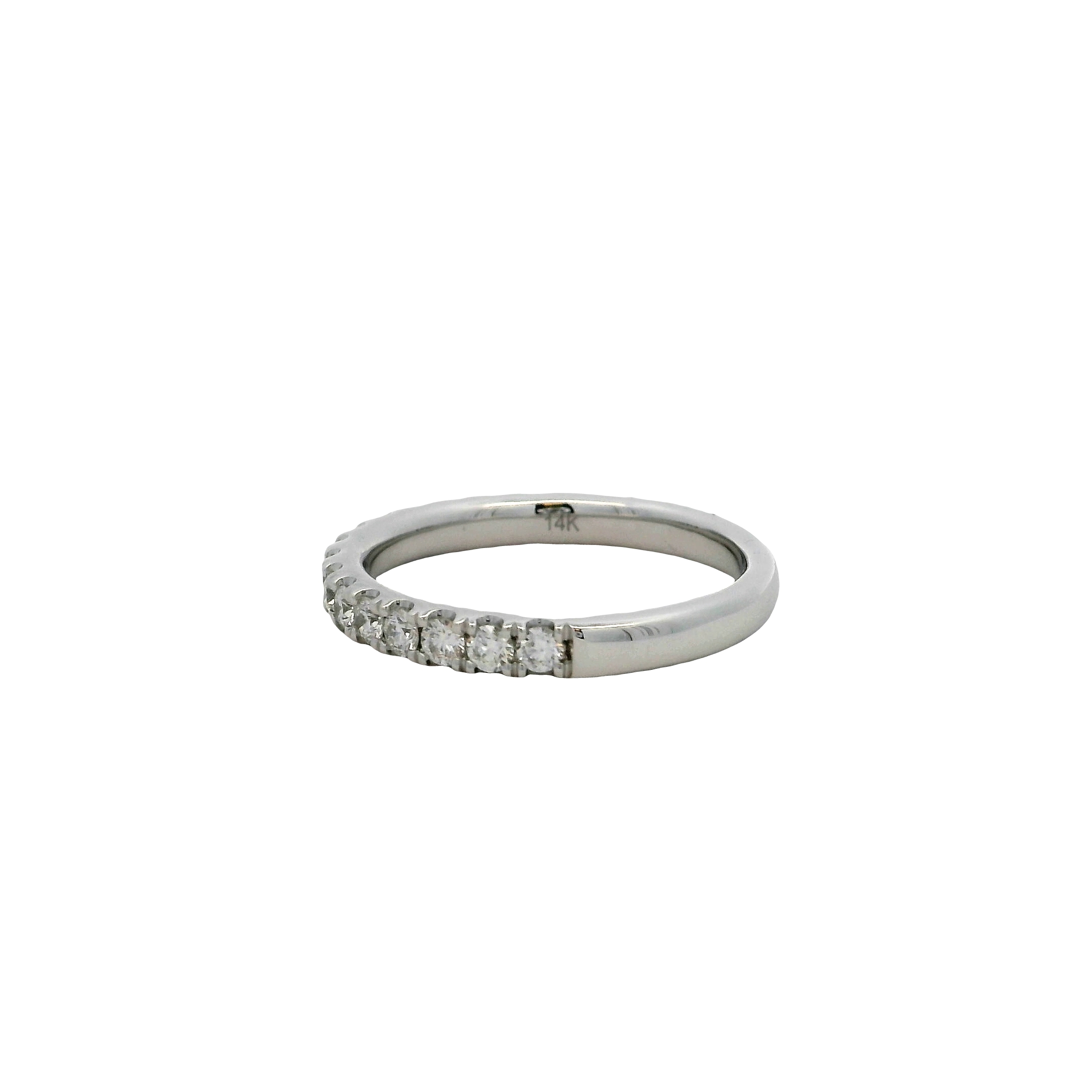 14k White Gold Diamond Wedding Band