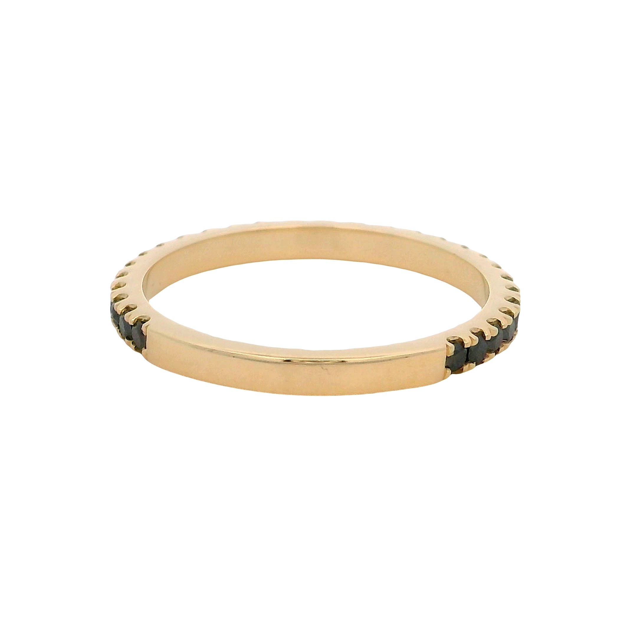 14k Yellow Gold Black Diamond Wedding Band