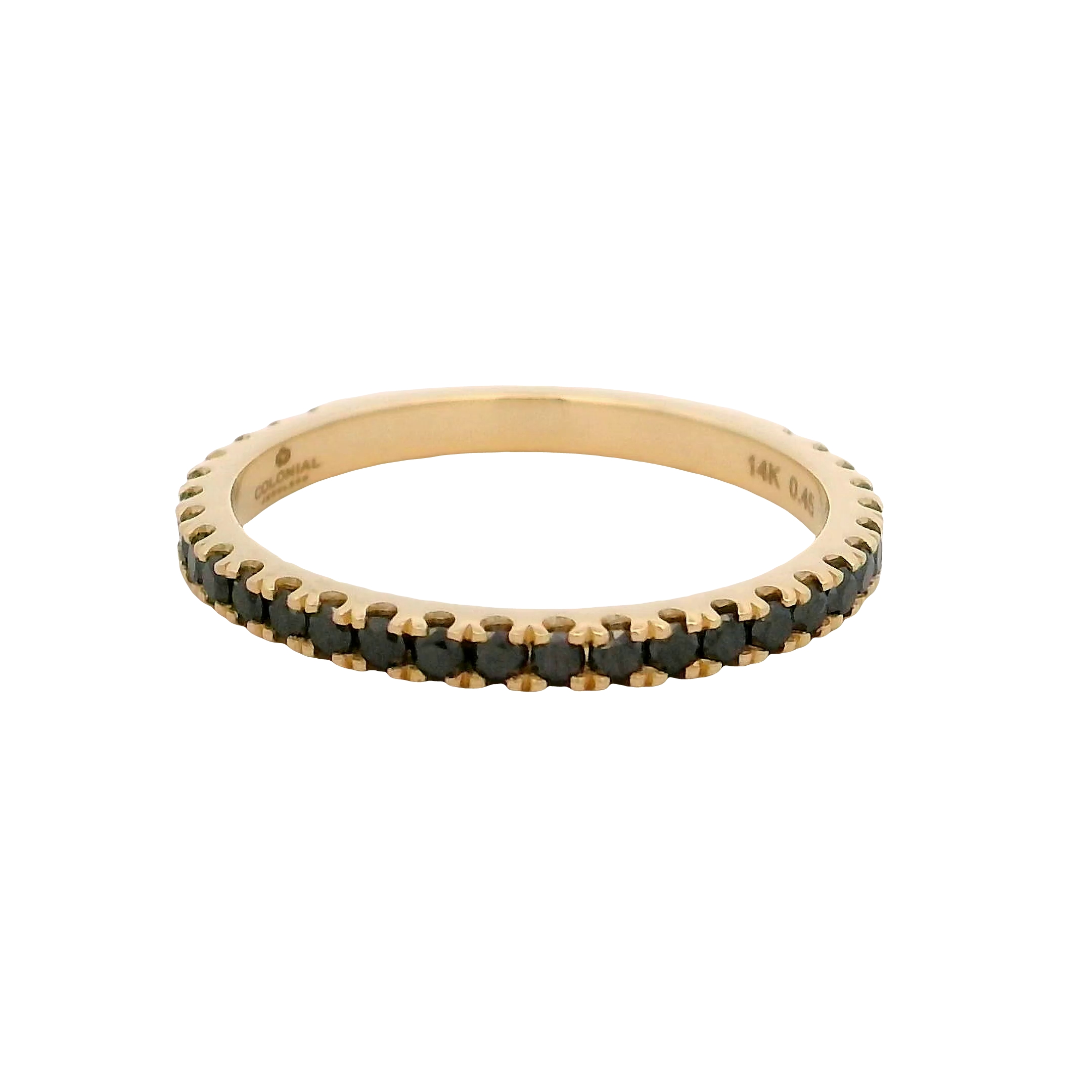 14k Yellow Gold Black Diamond Wedding Band