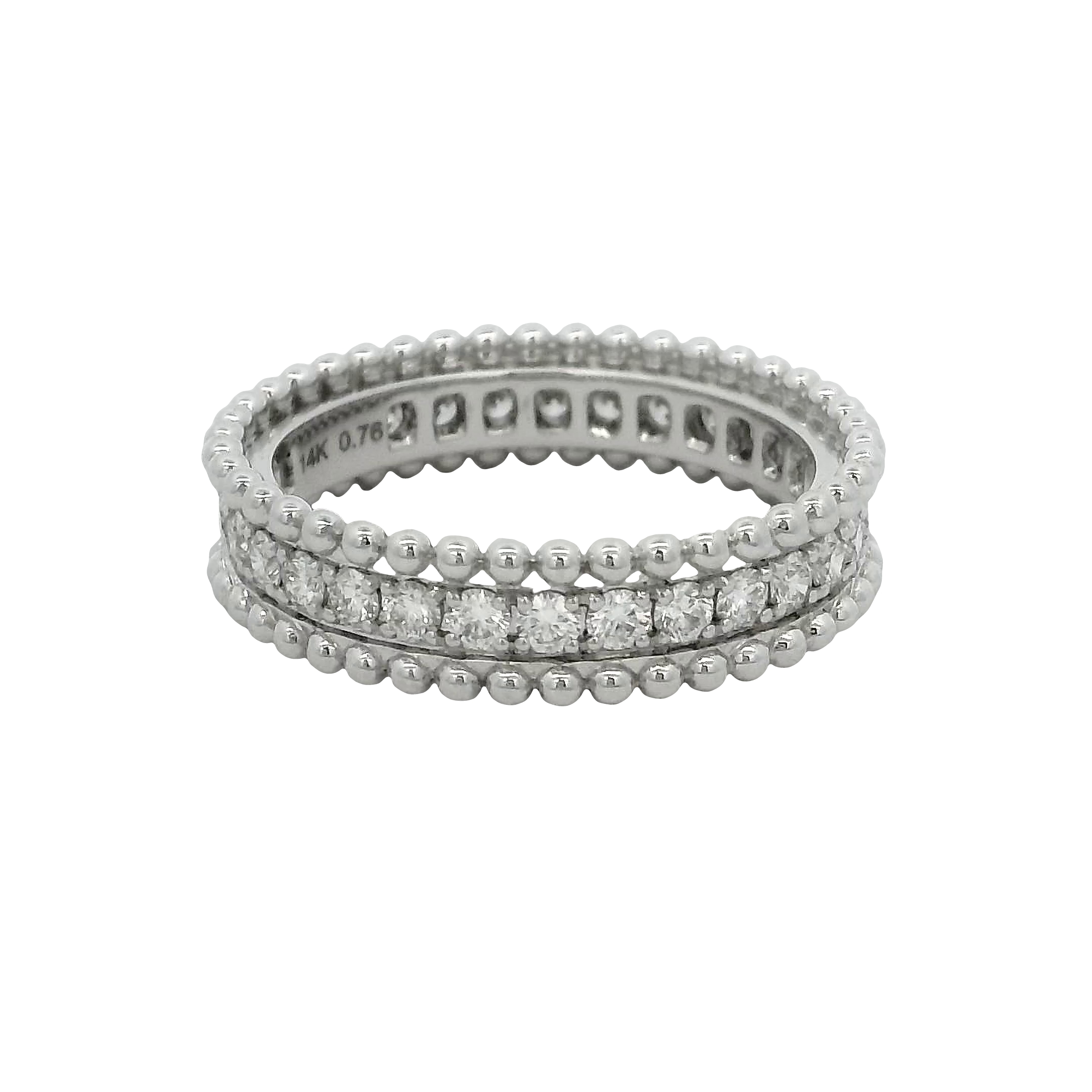 14k White Gold Diamond Wedding Band