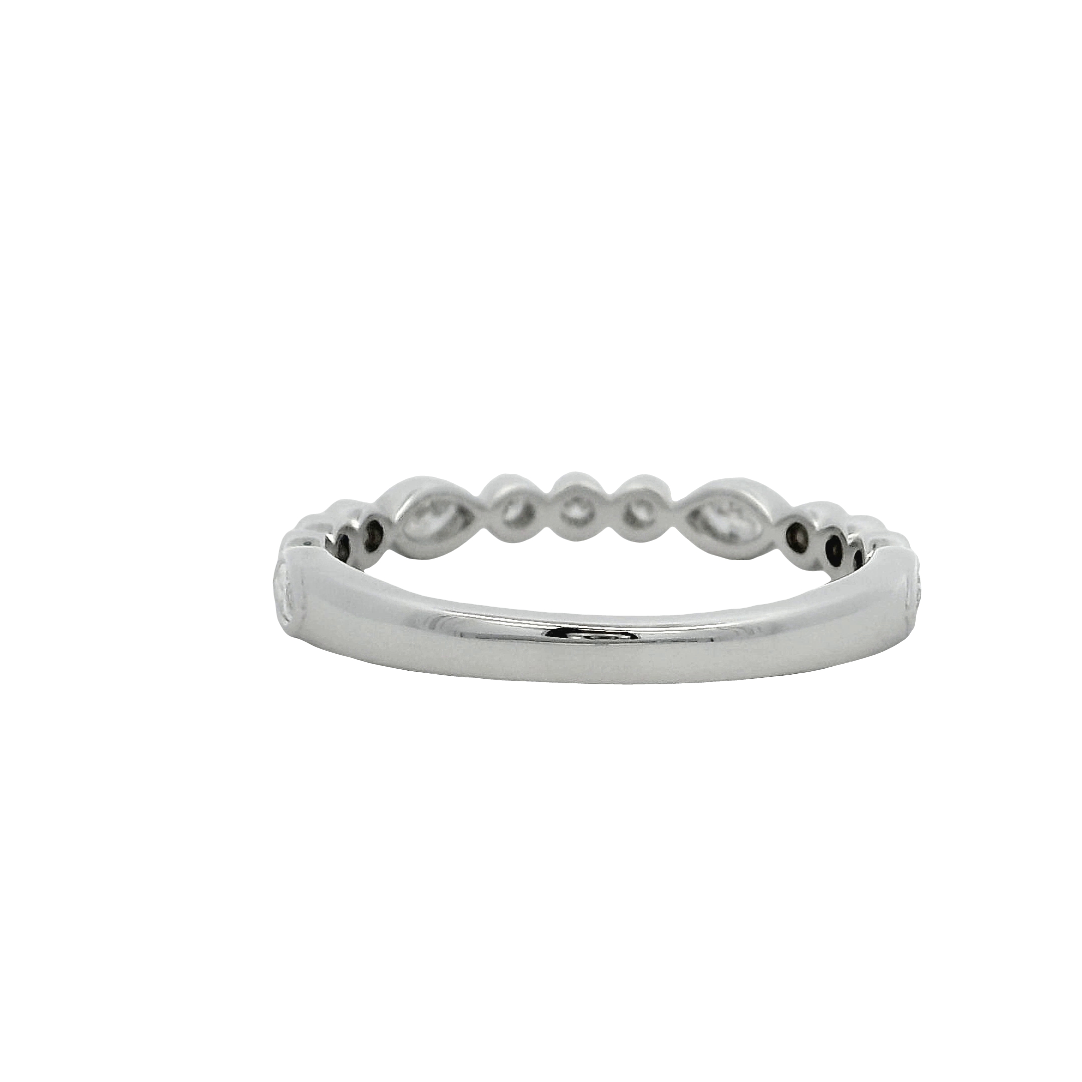 14k White Gold Diamond Wedding Band